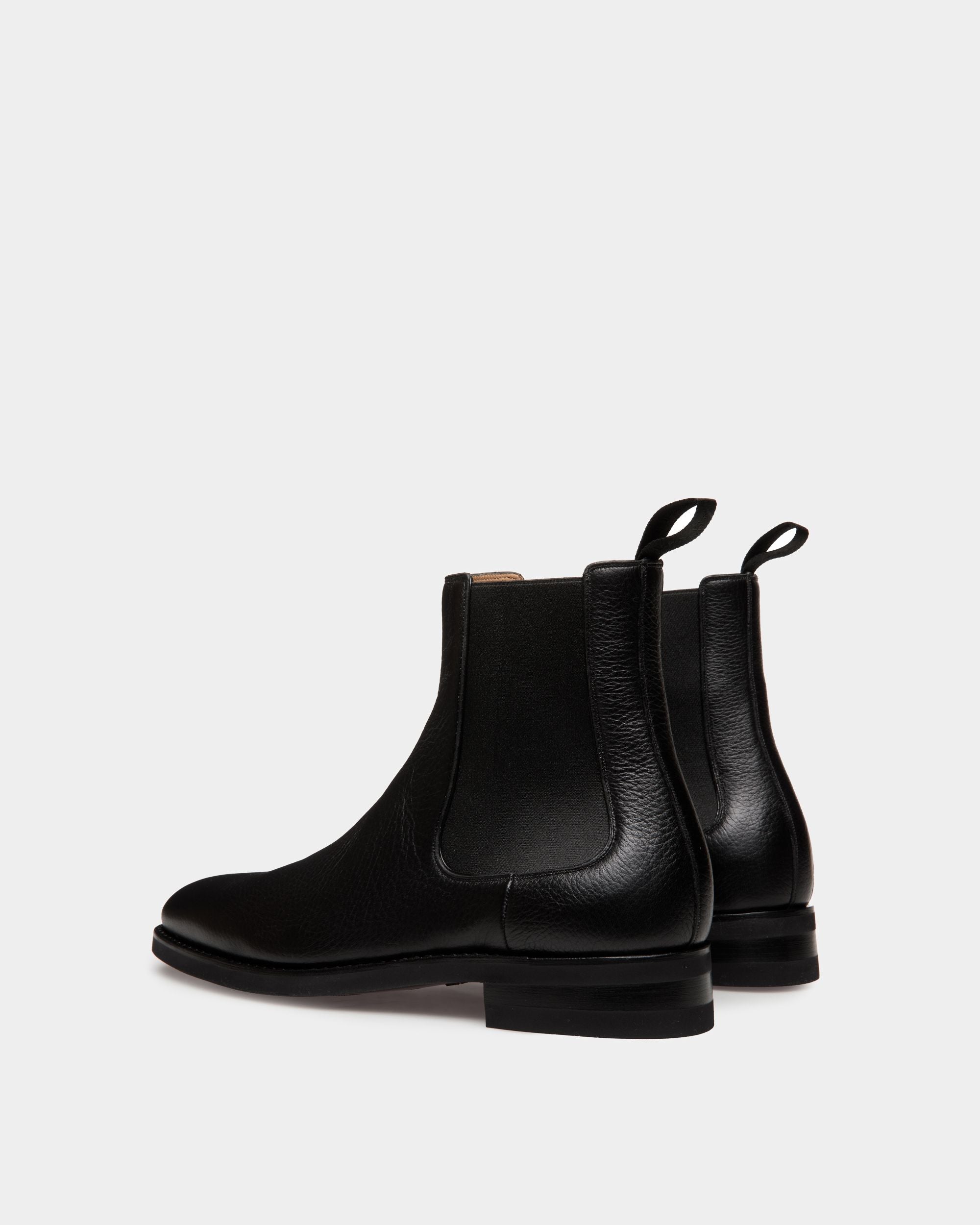 Bally Global - Bottine Scribe Un En Cuir De Cerf Noir - Noir