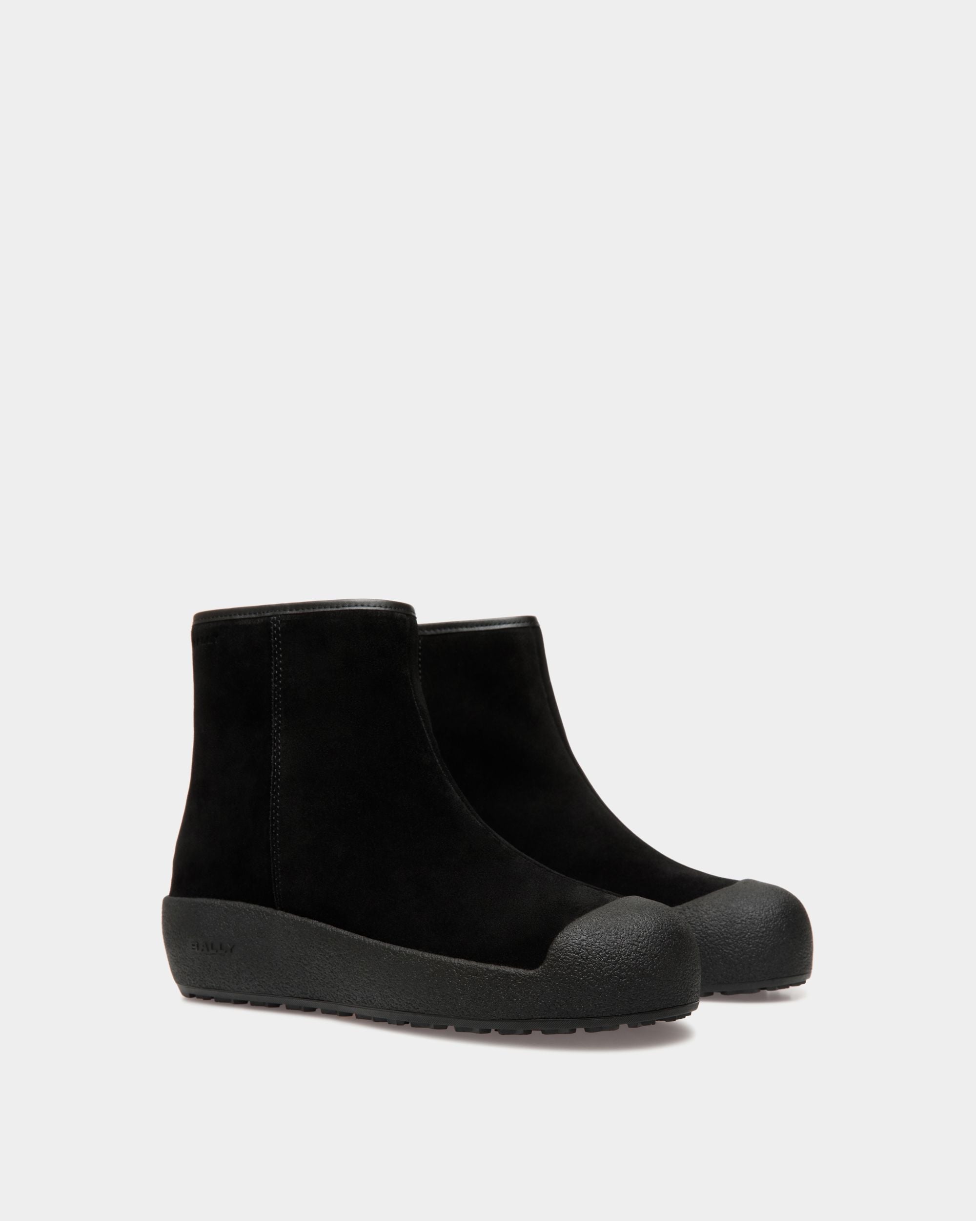 Bally Global - Bally Curling Bootie in Black Suede - Noir