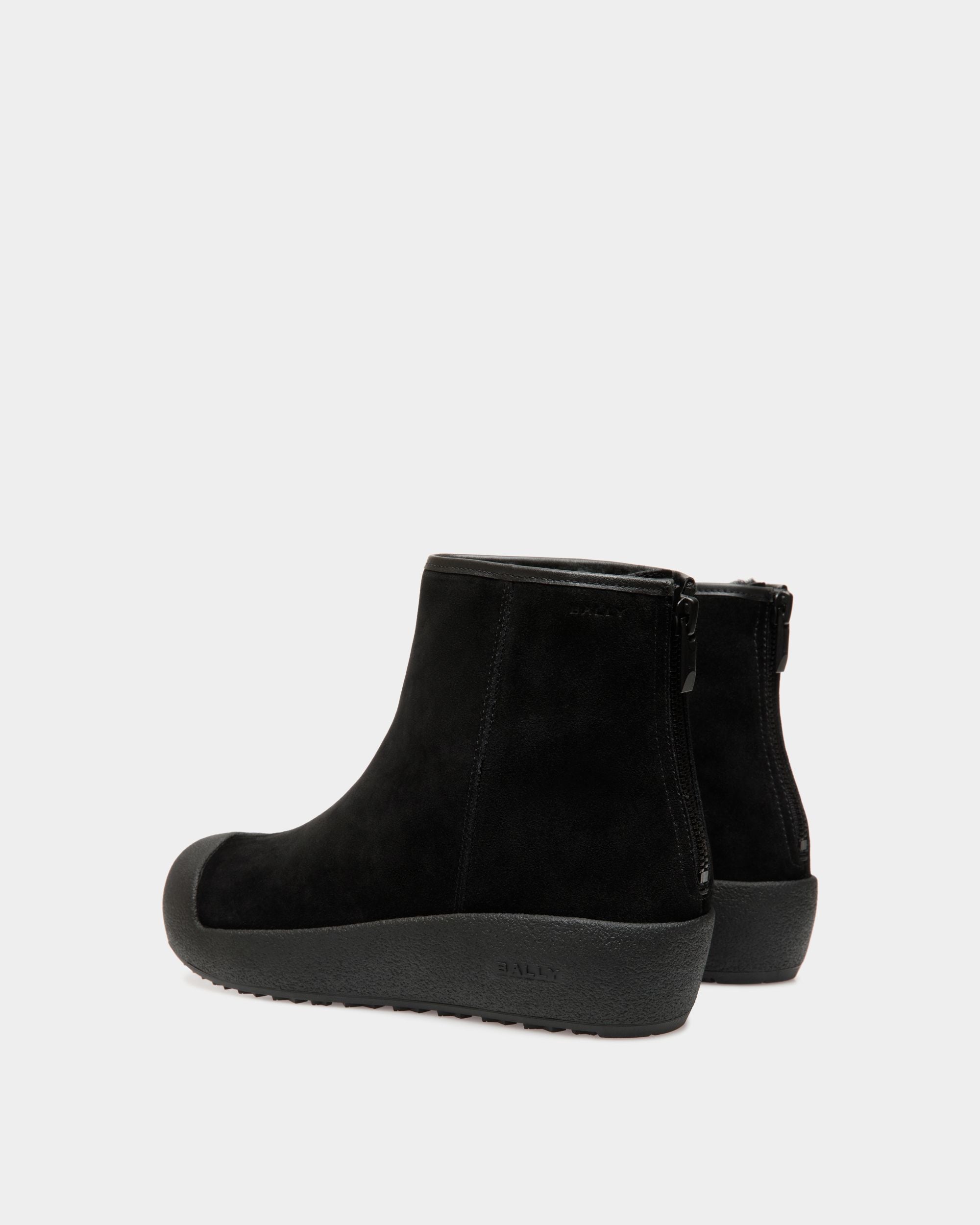 Bally Global - Bally Curling Bootie in Black Suede - Noir