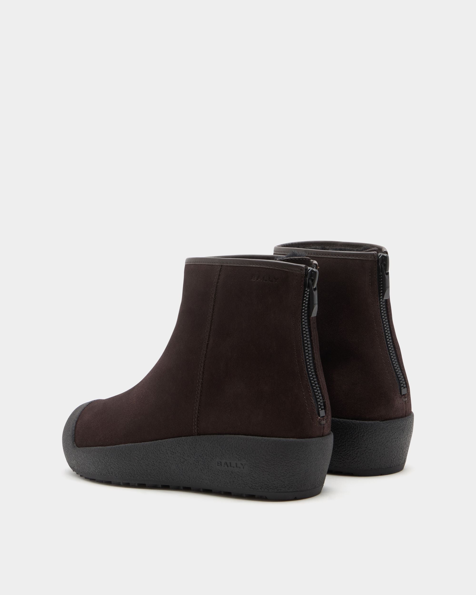 Bally Global - Bally Curling Bootie in Ebano Suede - Brown