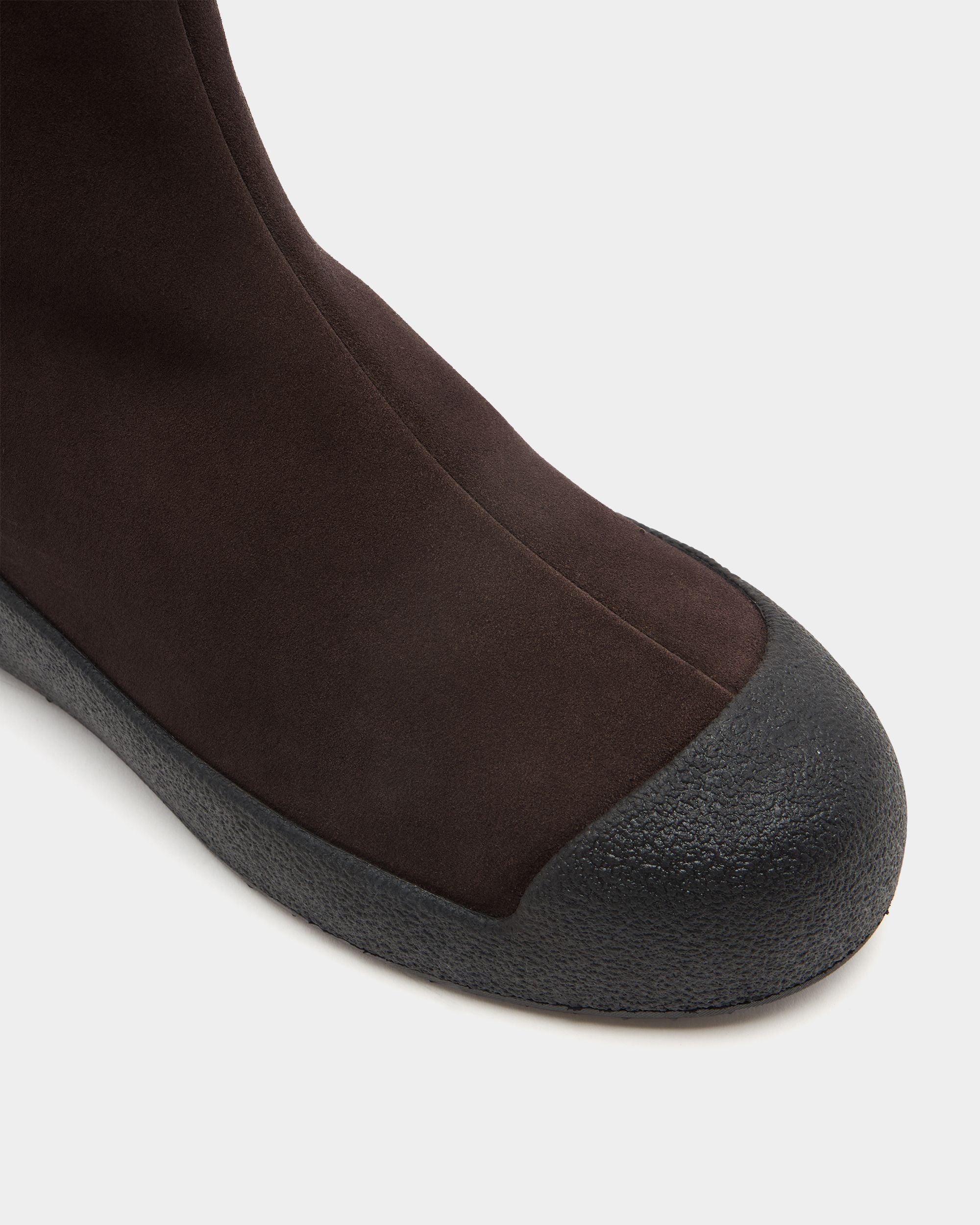 Bally Global - Bally Curling Bootie in Ebano Suede - Brown