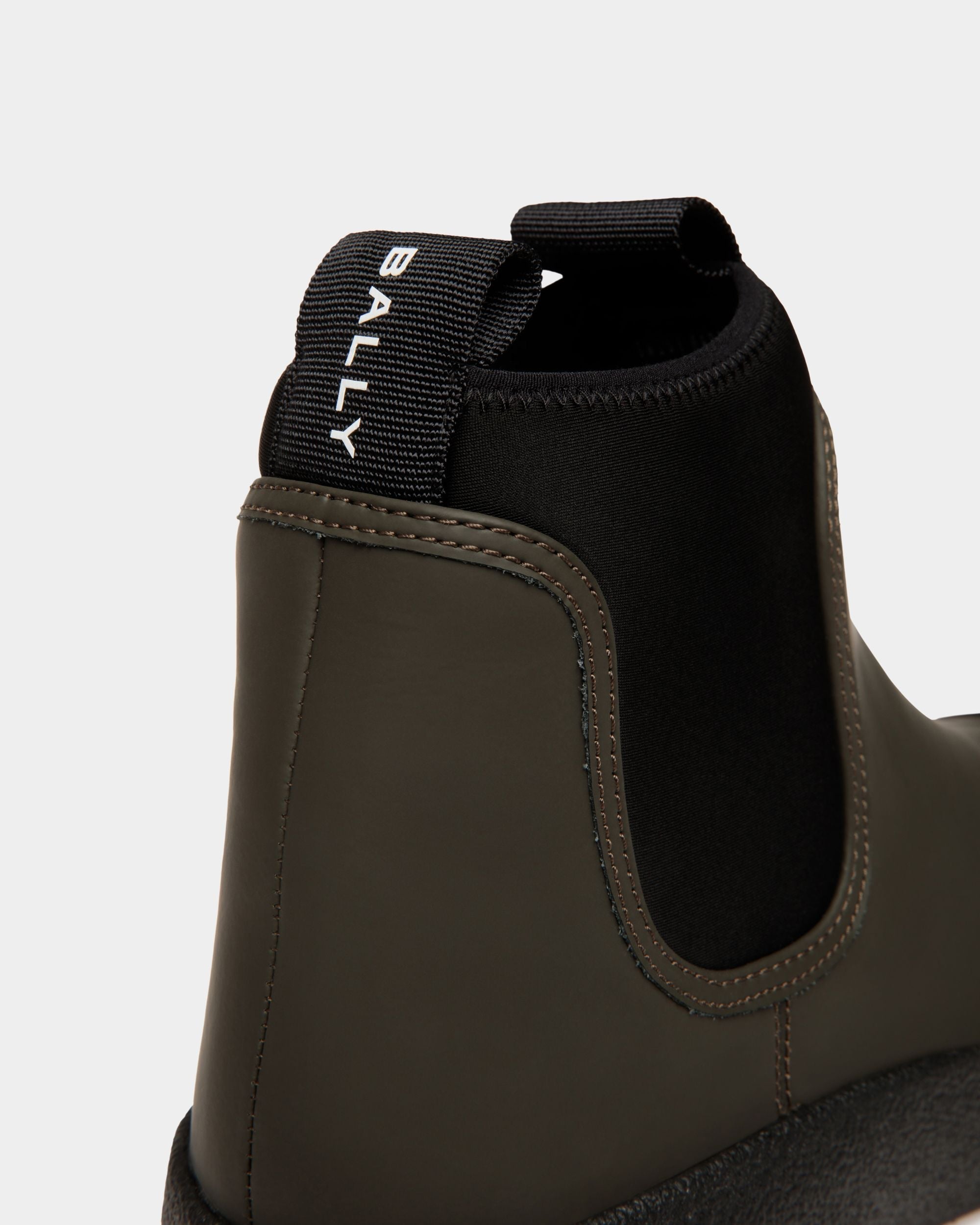 Bally Global - Bally Curling Bootie in Military Green Rubberized Leather - Green