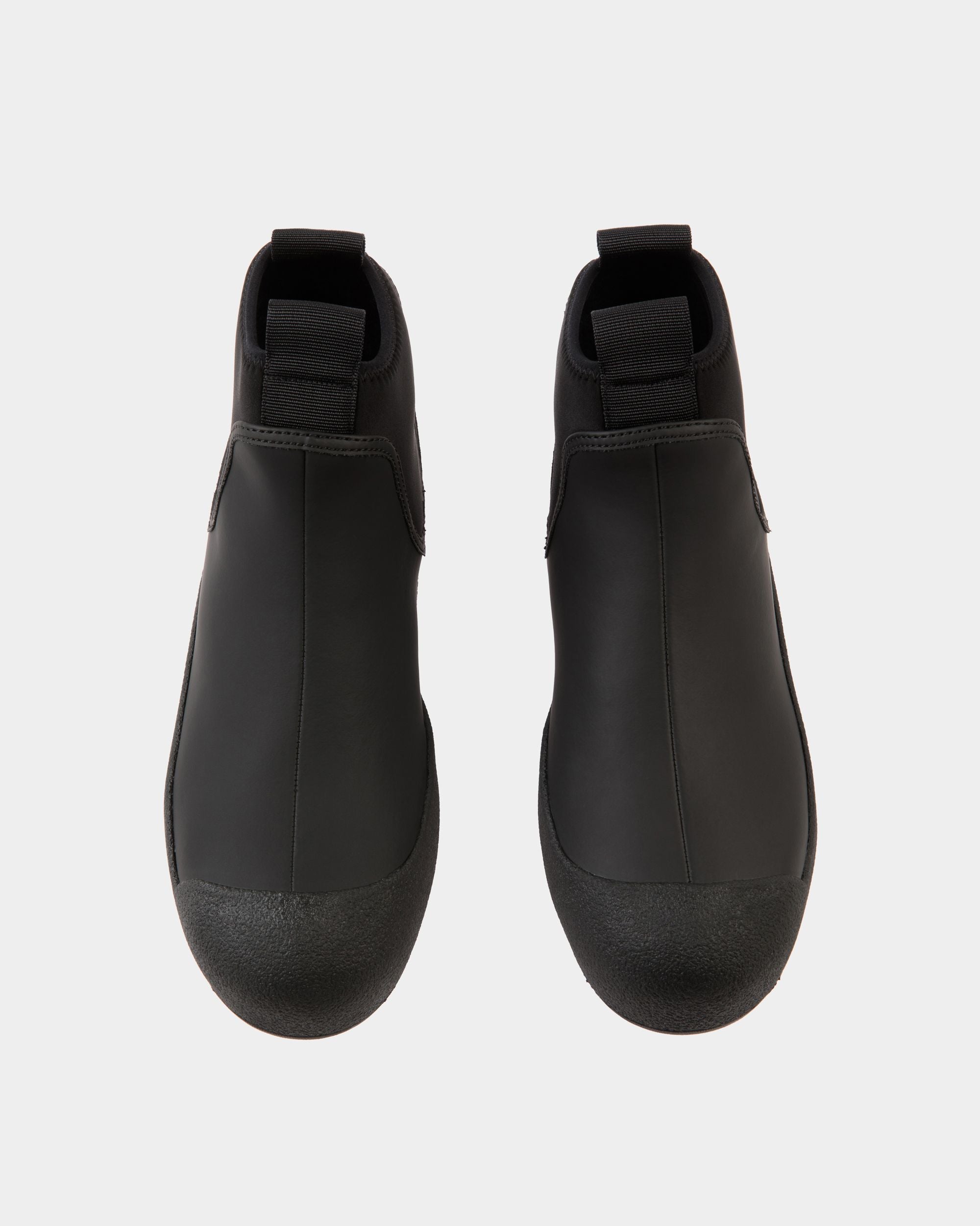 Bally Global - Bally Curling Bootie in Black Rubberized Leather - Black