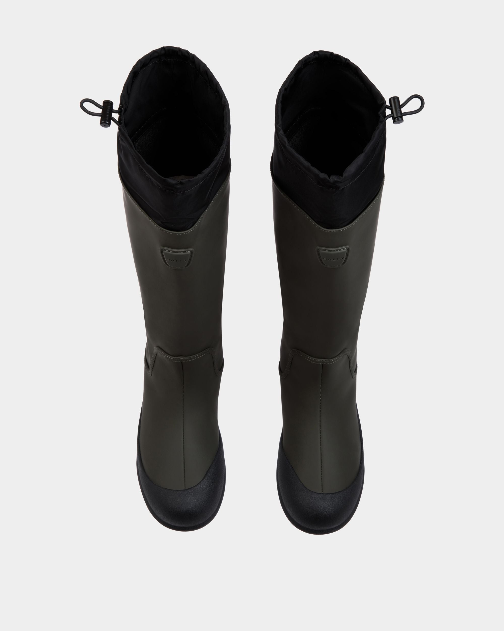 Bally Global - Frei Boot in Military Green Rubberized Leather - Verde