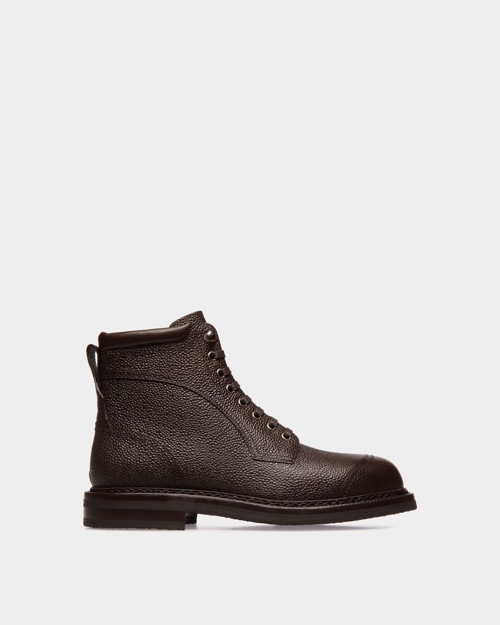Bally Global - Norwelt Bootie In Ebano Grained Leather - Brown