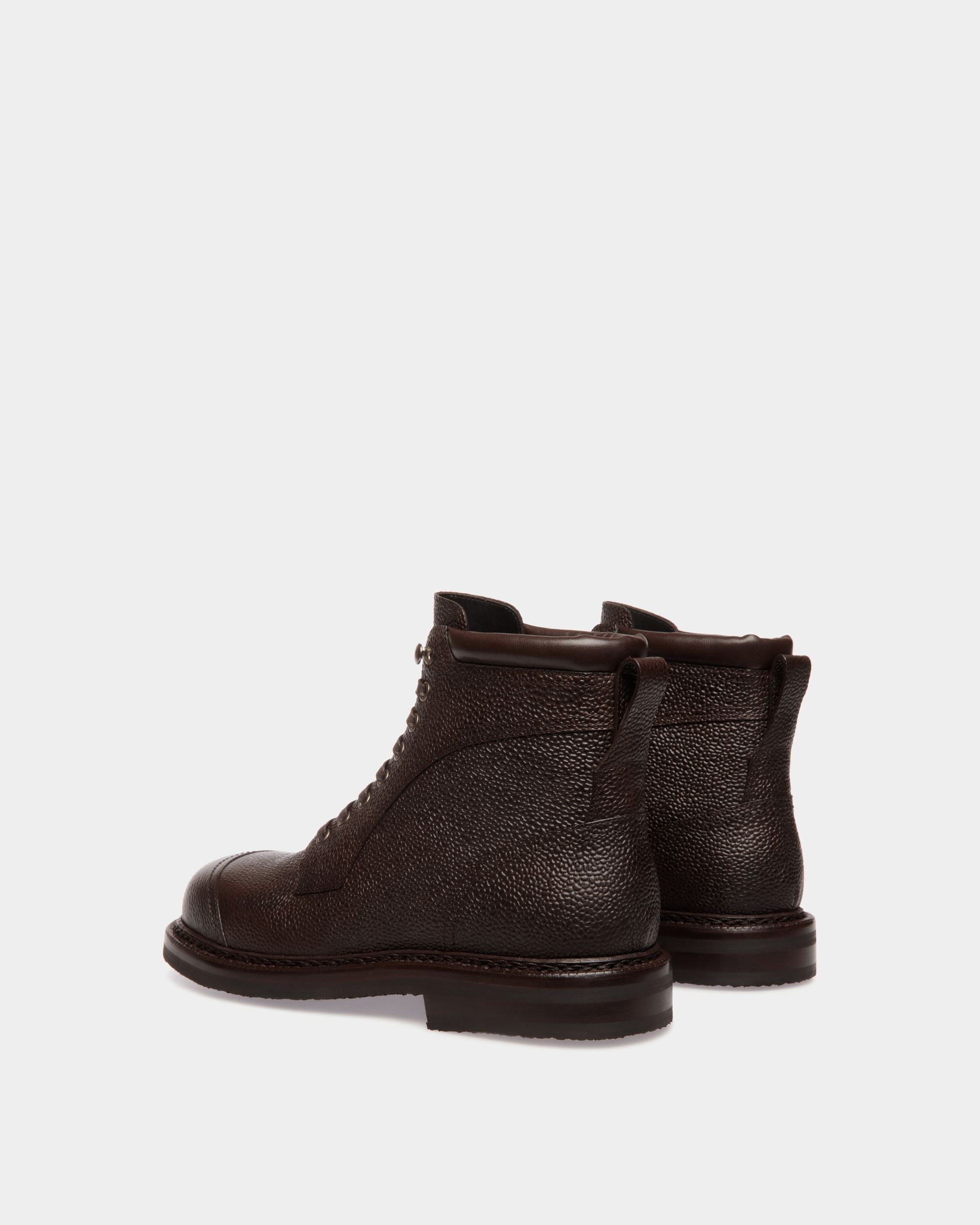 Bally Global - Norwelt Bootie In Ebano Grained Leather - Brown
