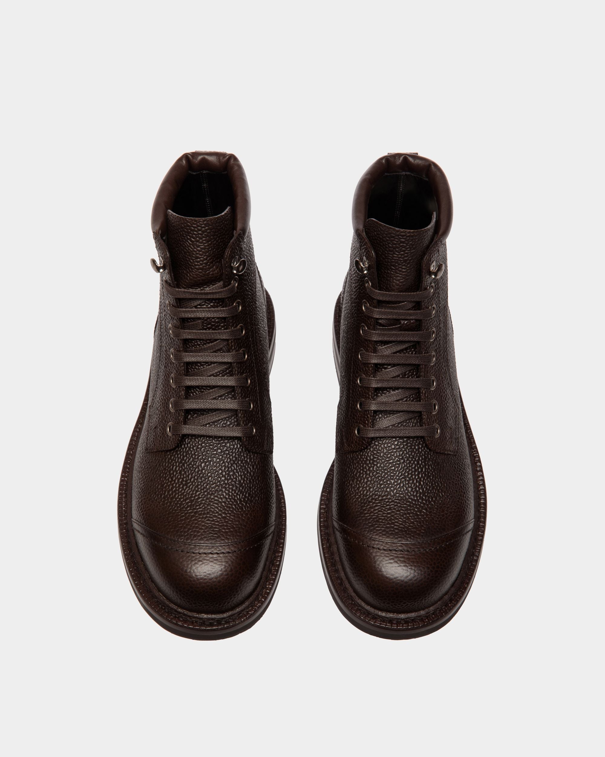 Bally Global - Norwelt Bootie In Ebano Grained Leather - Brown