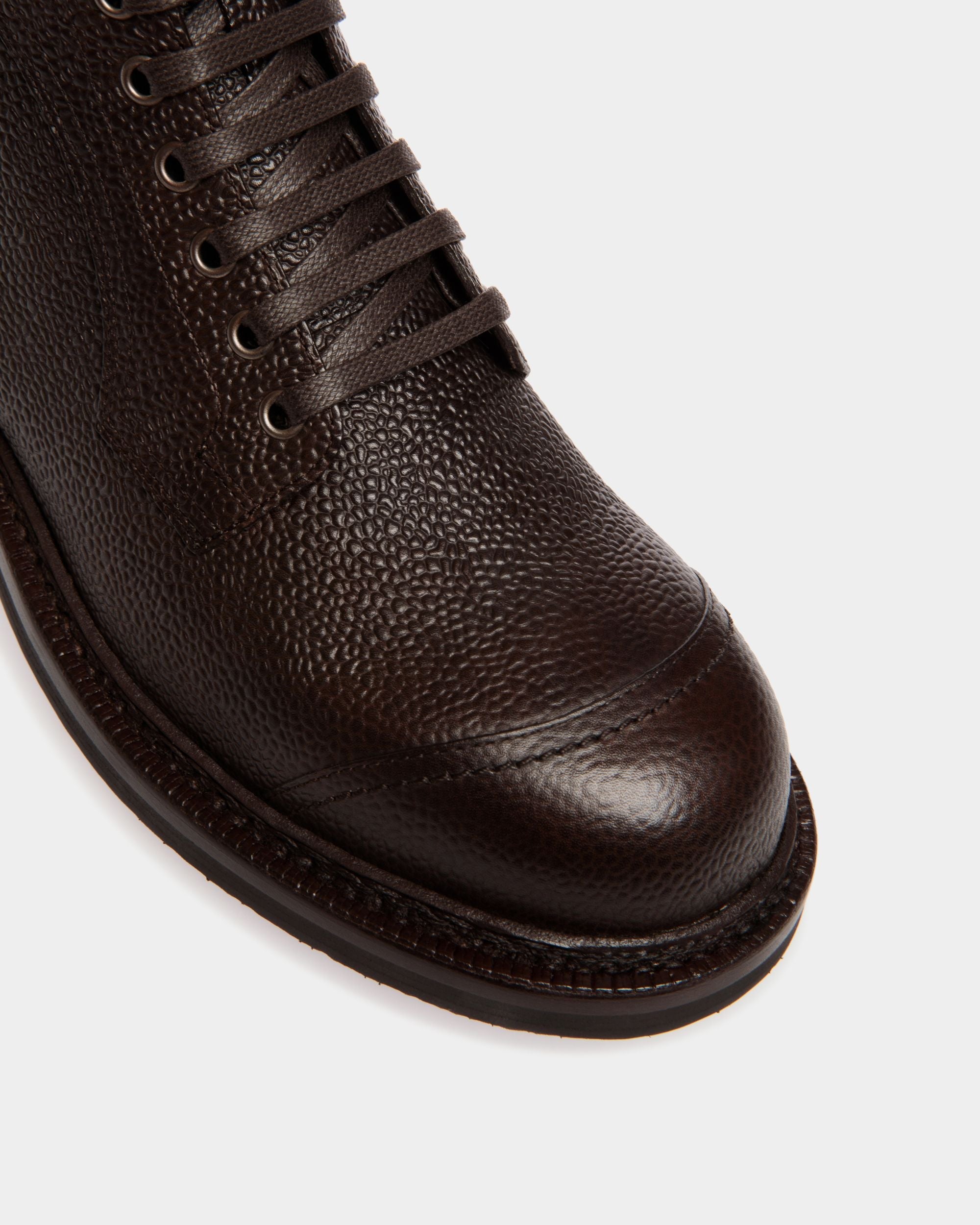 Bally Global - Norwelt Bootie In Ebano Grained Leather - Brown