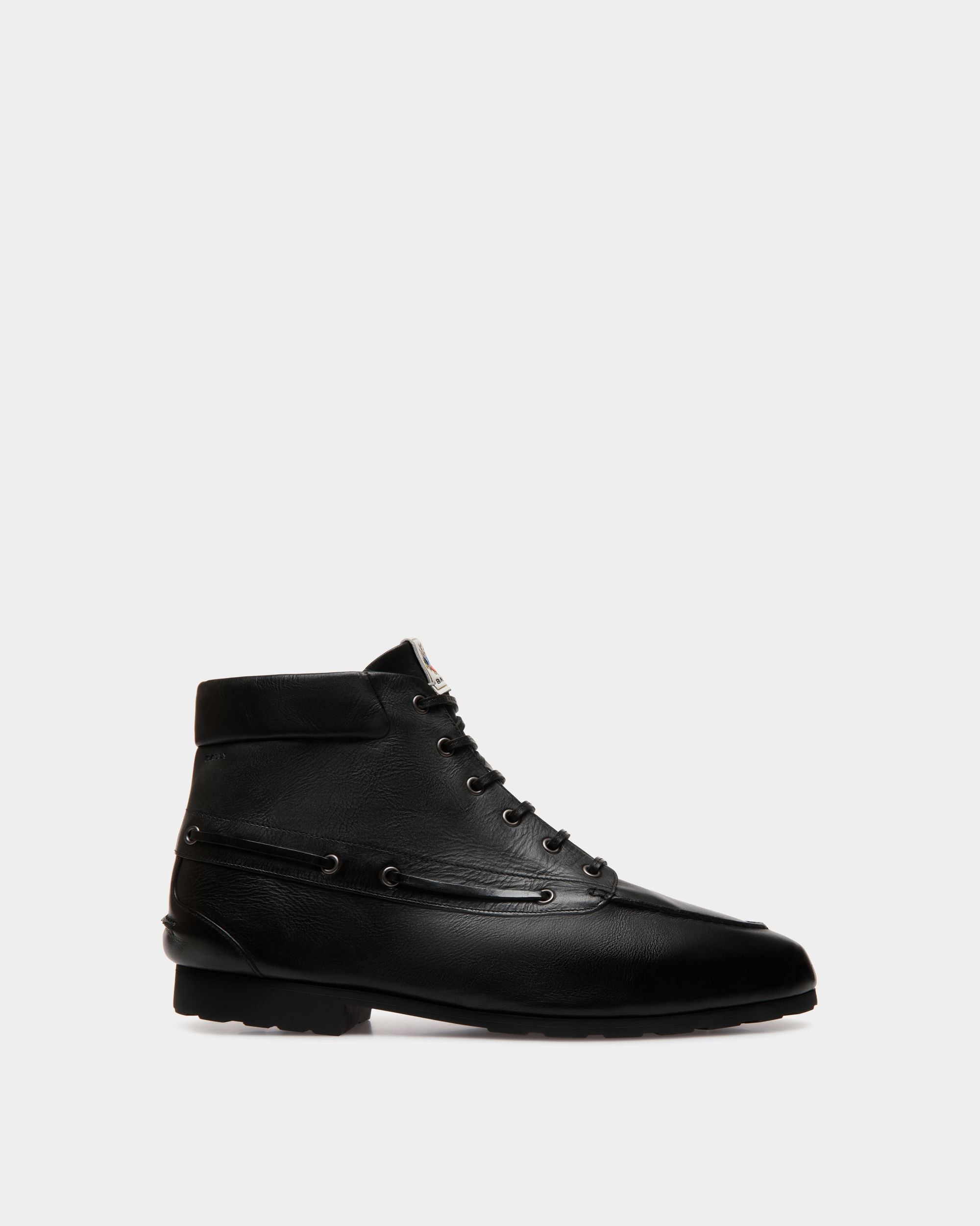 Bally Global - Bottine Plume En Cuir Noir - Noir