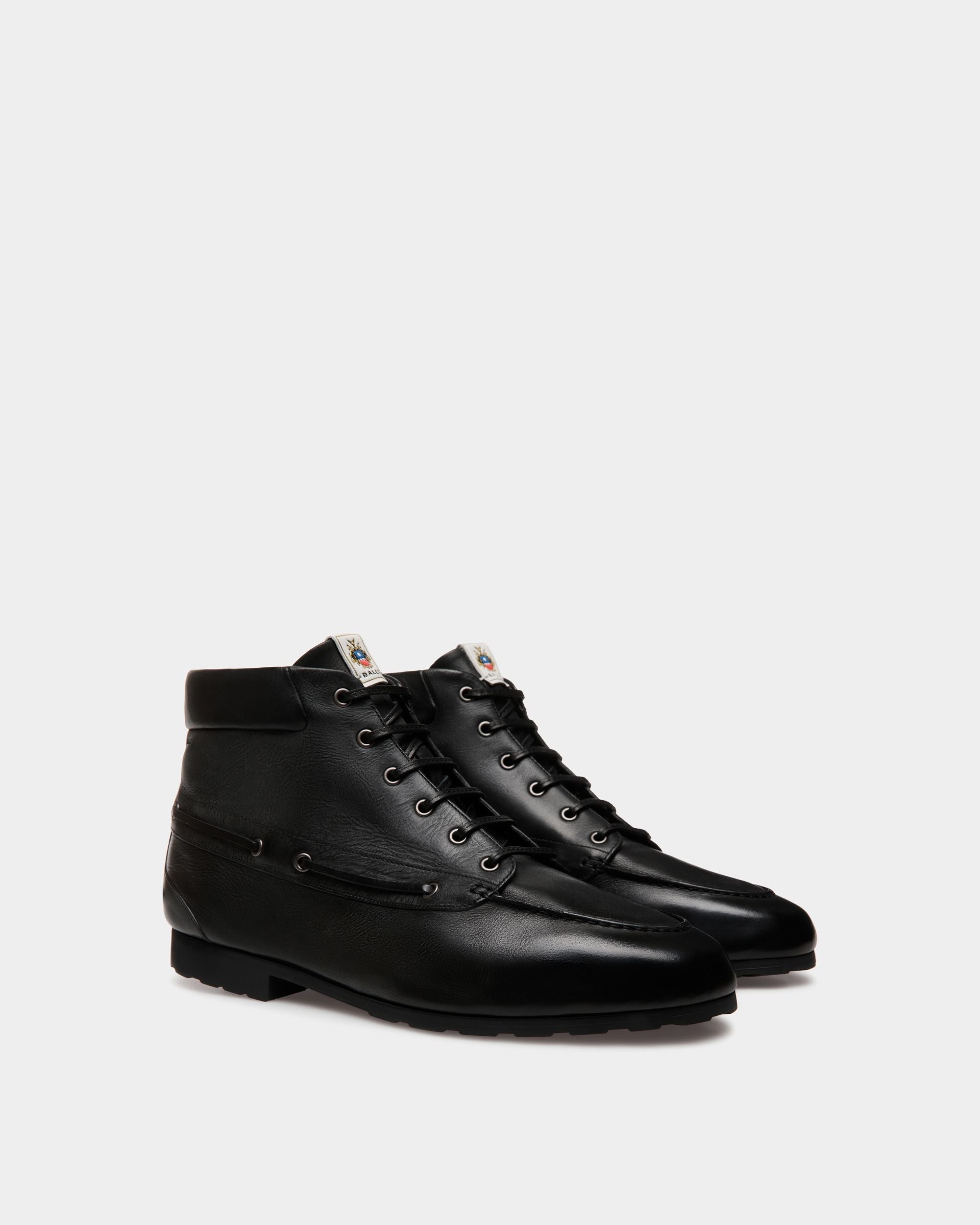 Bally Global - Bottine Plume En Cuir Noir - Noir