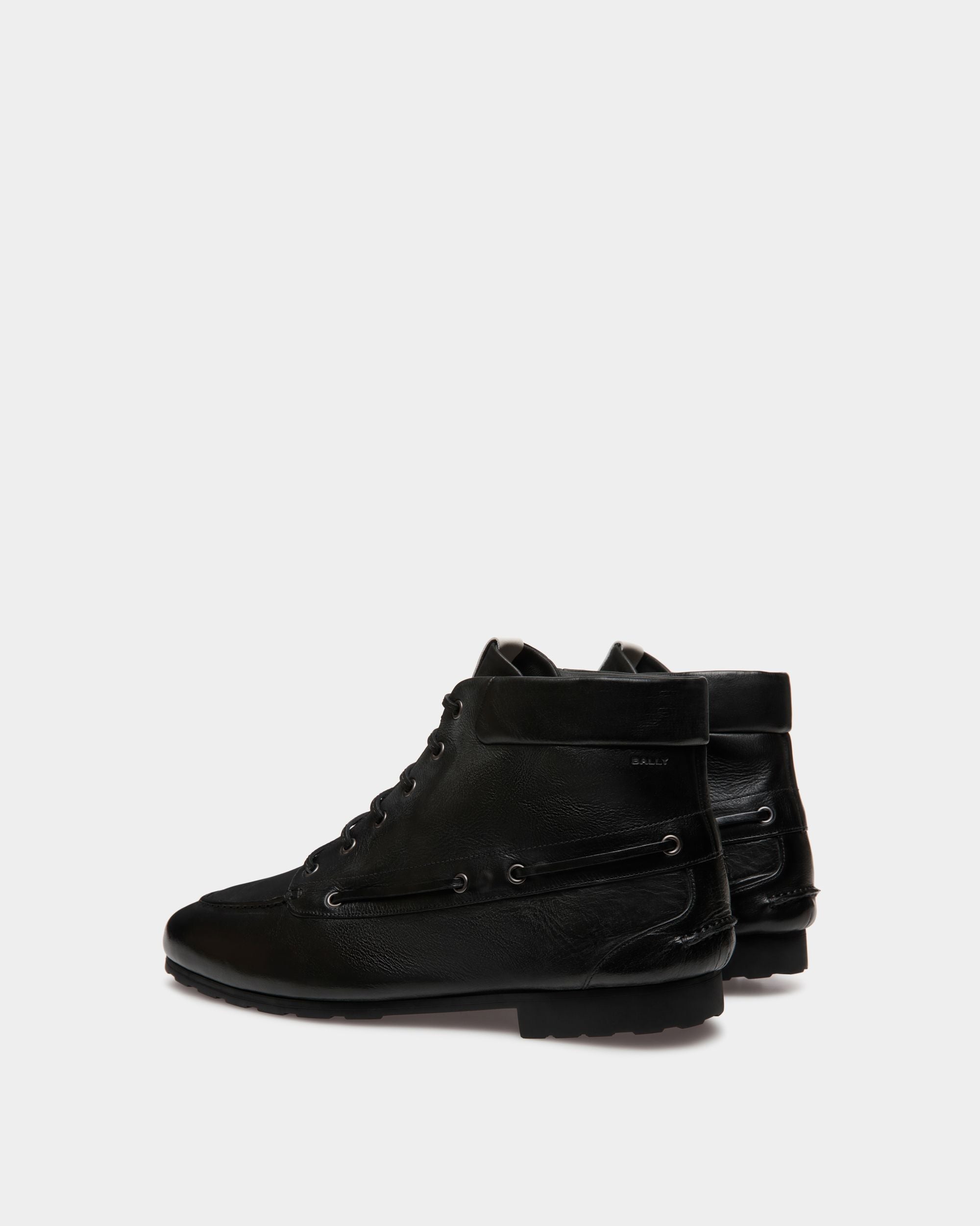 Bally Global - Bottine Plume En Cuir Noir - Noir