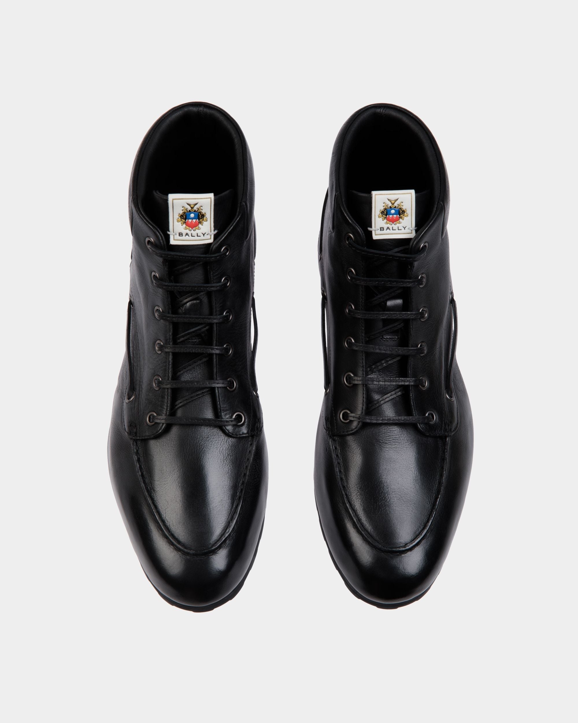 Bally Global - Bottine Plume En Cuir Noir - Noir