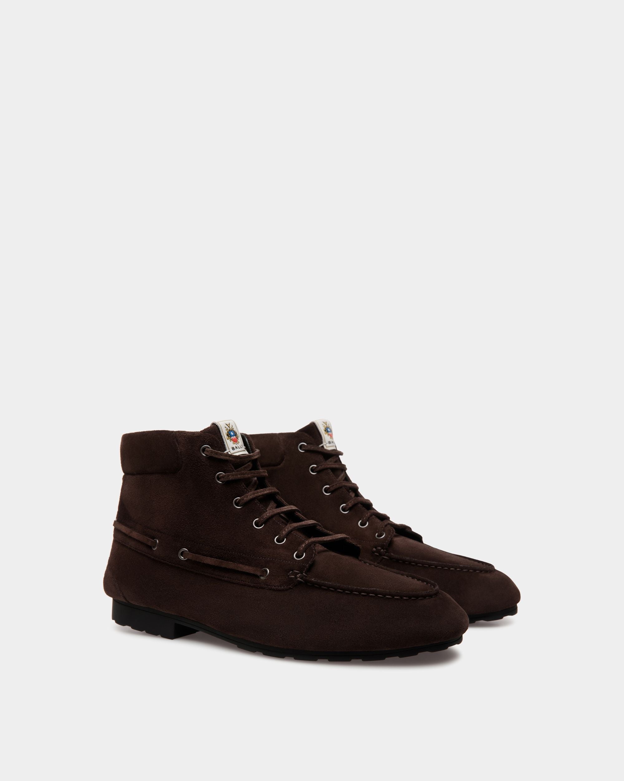 Bally Global - Bottine Plume En Daim Ebano - Marron