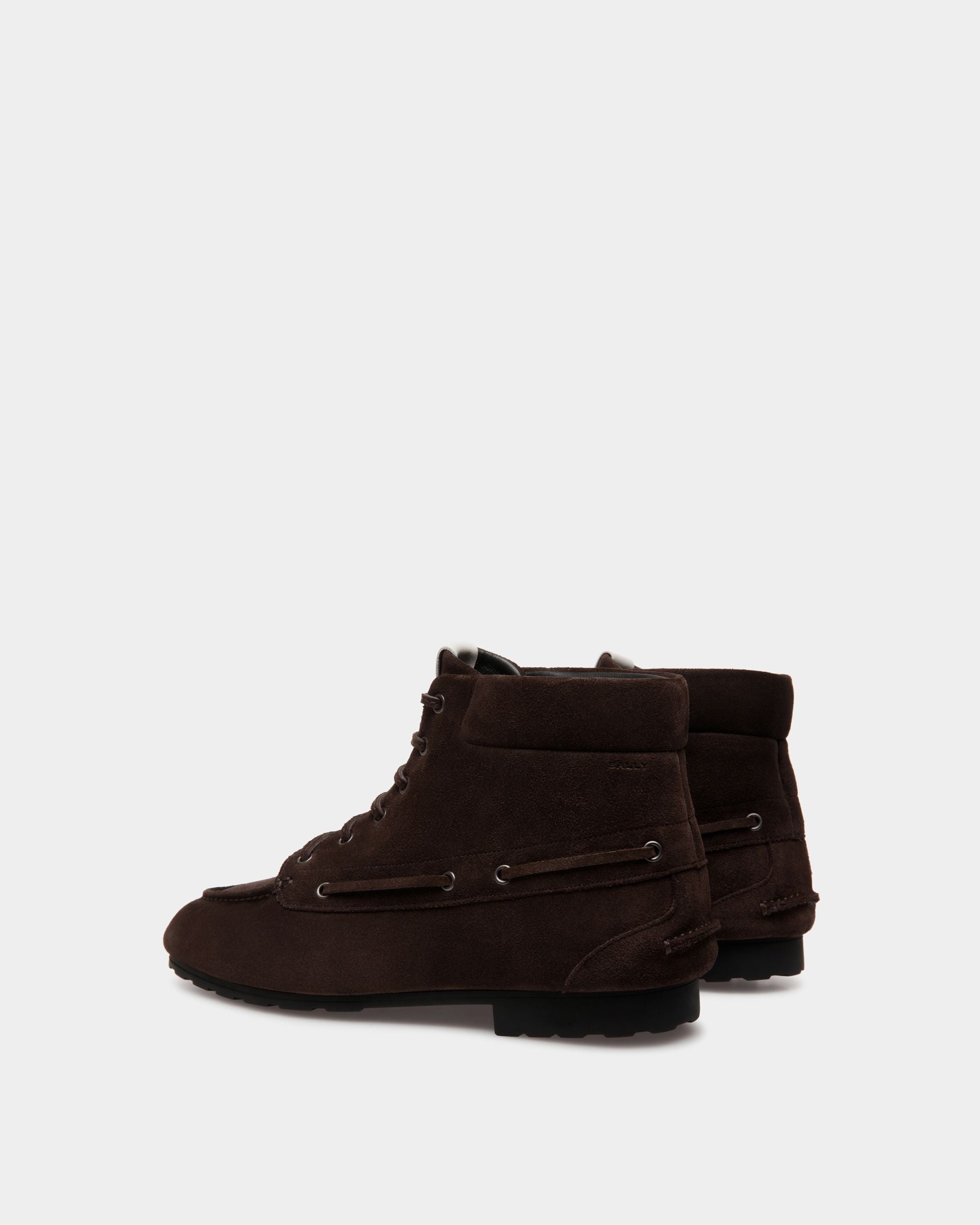 Bally Global - Bottine Plume En Daim Ebano - Marron