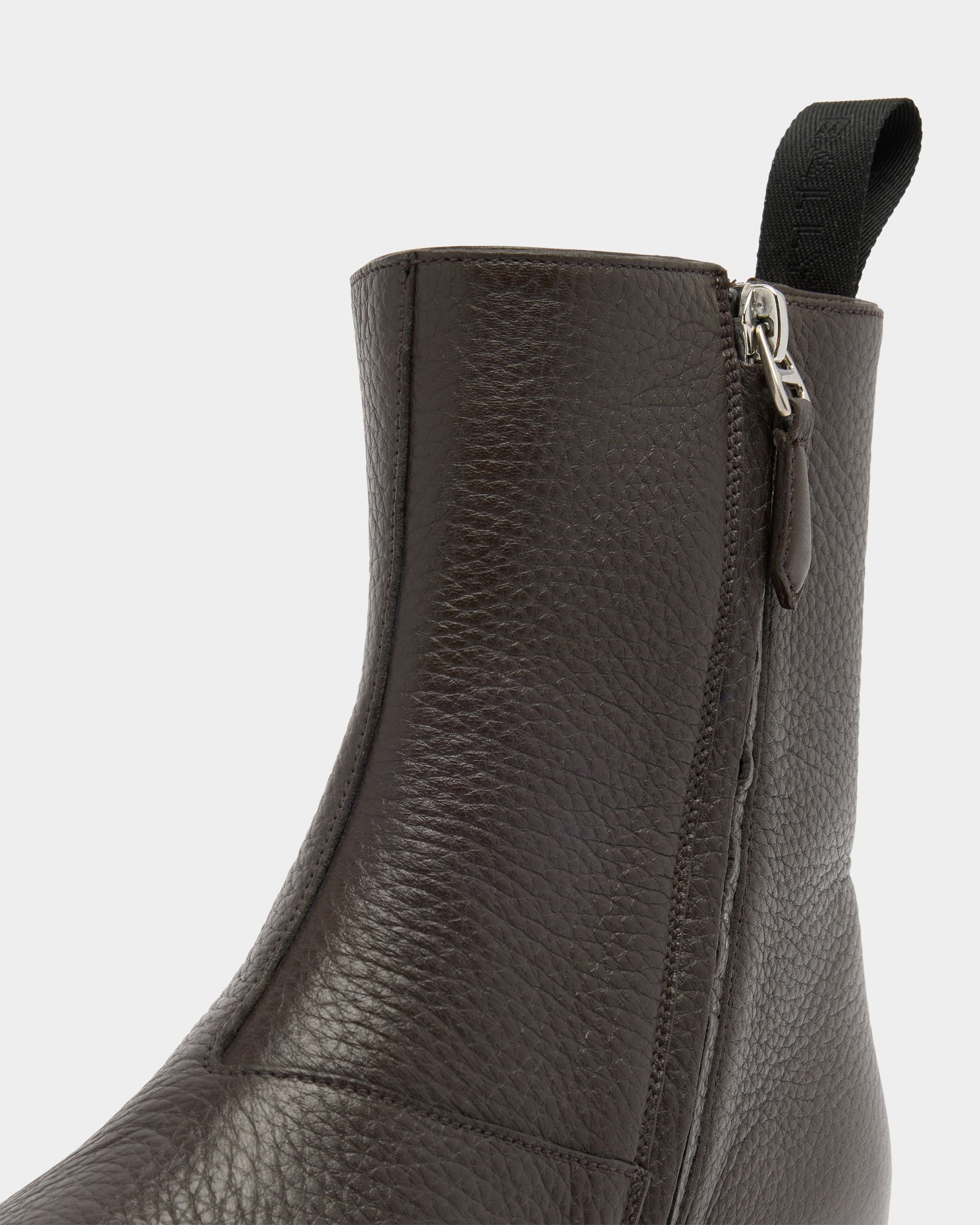 Bally Global - Bottine Westminster En Cuir Grainé Ebano - Marron
