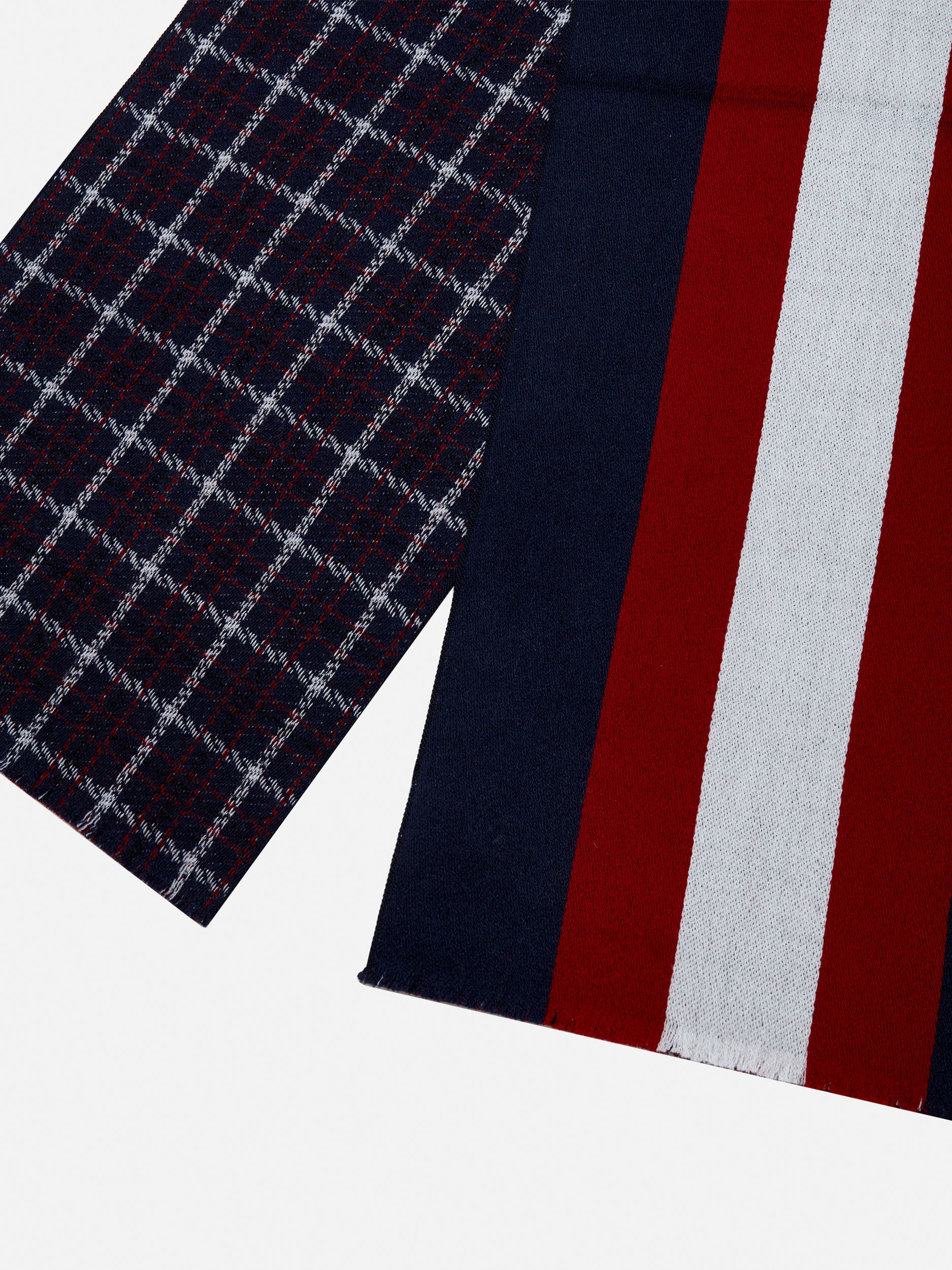 Bally Global - Jacquard Scarf In Midnight Wool - Blue