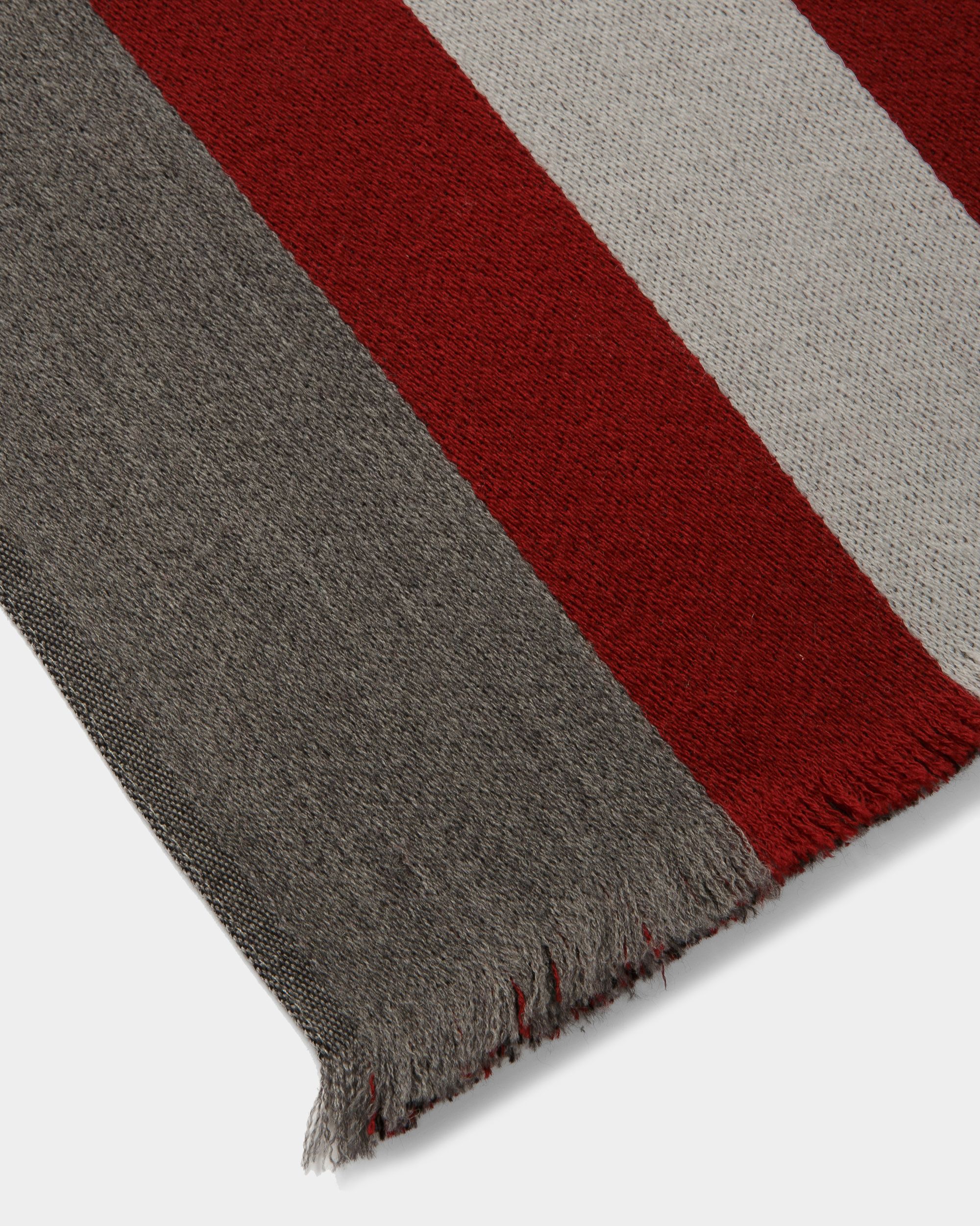 Bally Global - Jacquard Scarf In Dark Mineral Wool - Grey