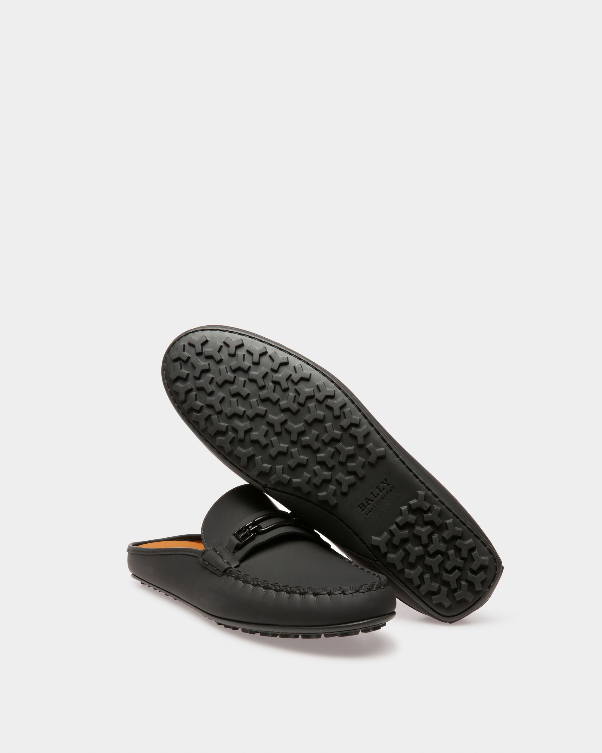 Bally Global - Villeneuve Driver in Black Rubber-Coated Leather - Black