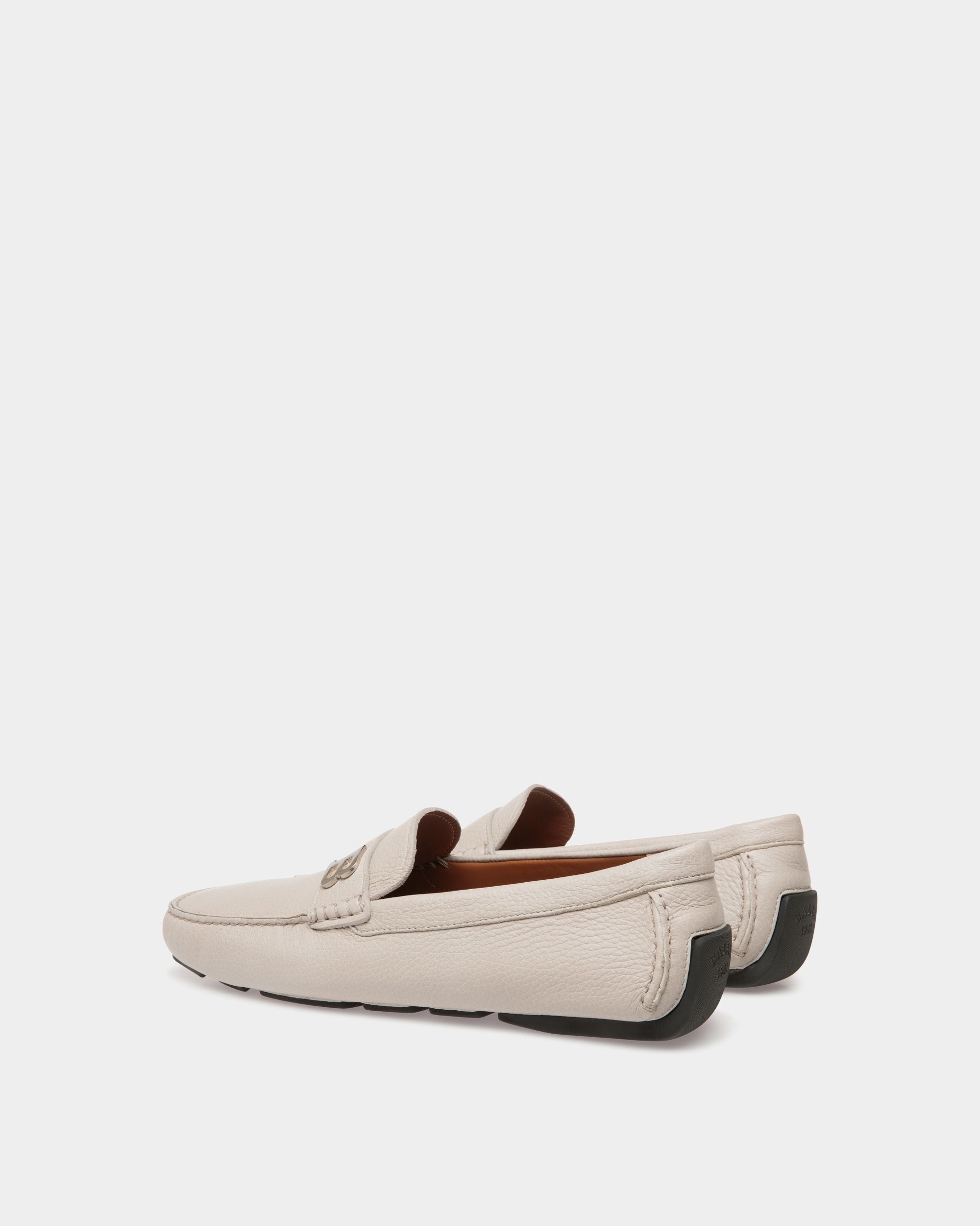 Bally Global - Zapato Driver De Piel Granulada Blanca - Beige