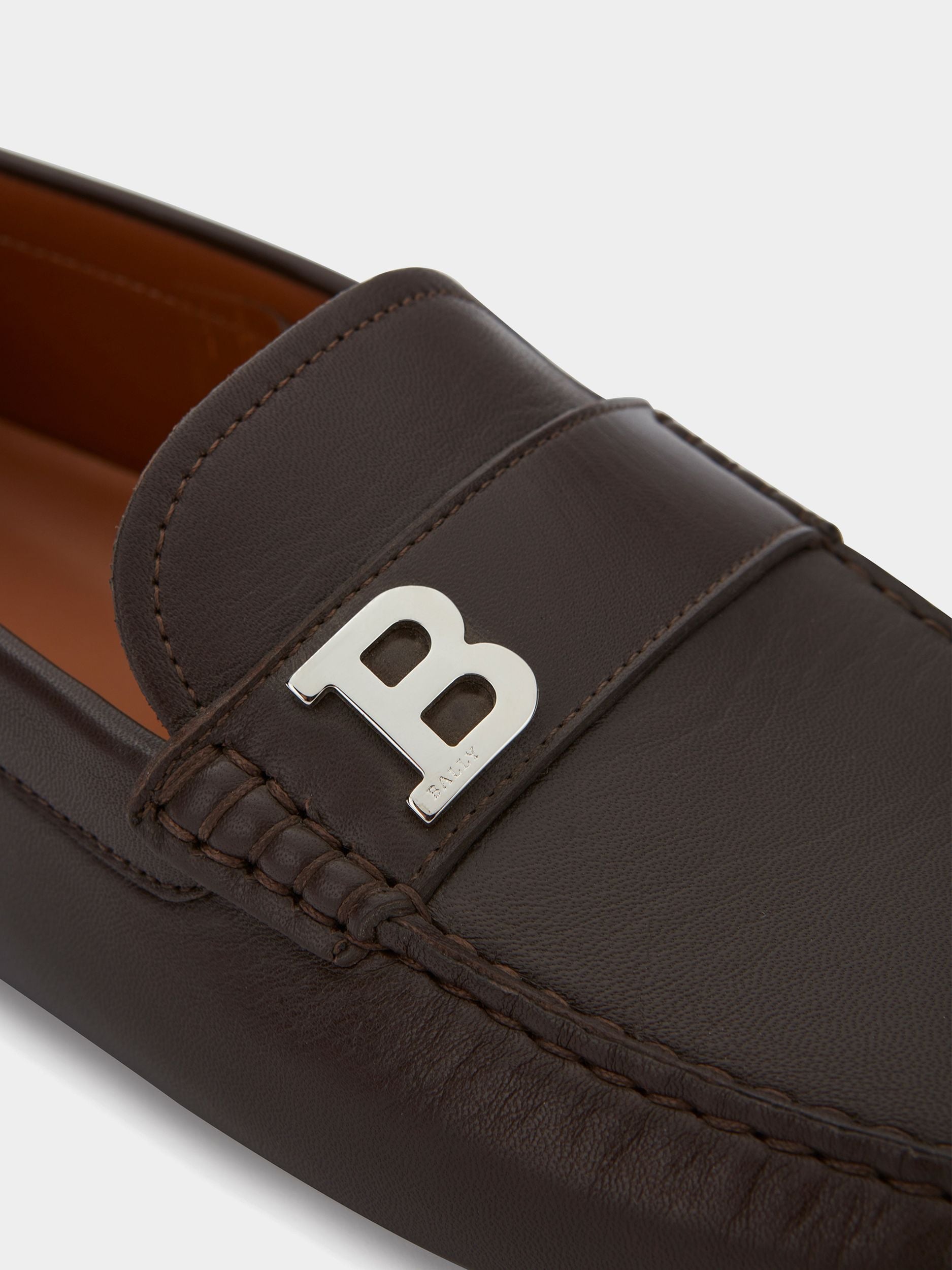 Bally Global - Mens Brown Leather Driving Shoes - Brown