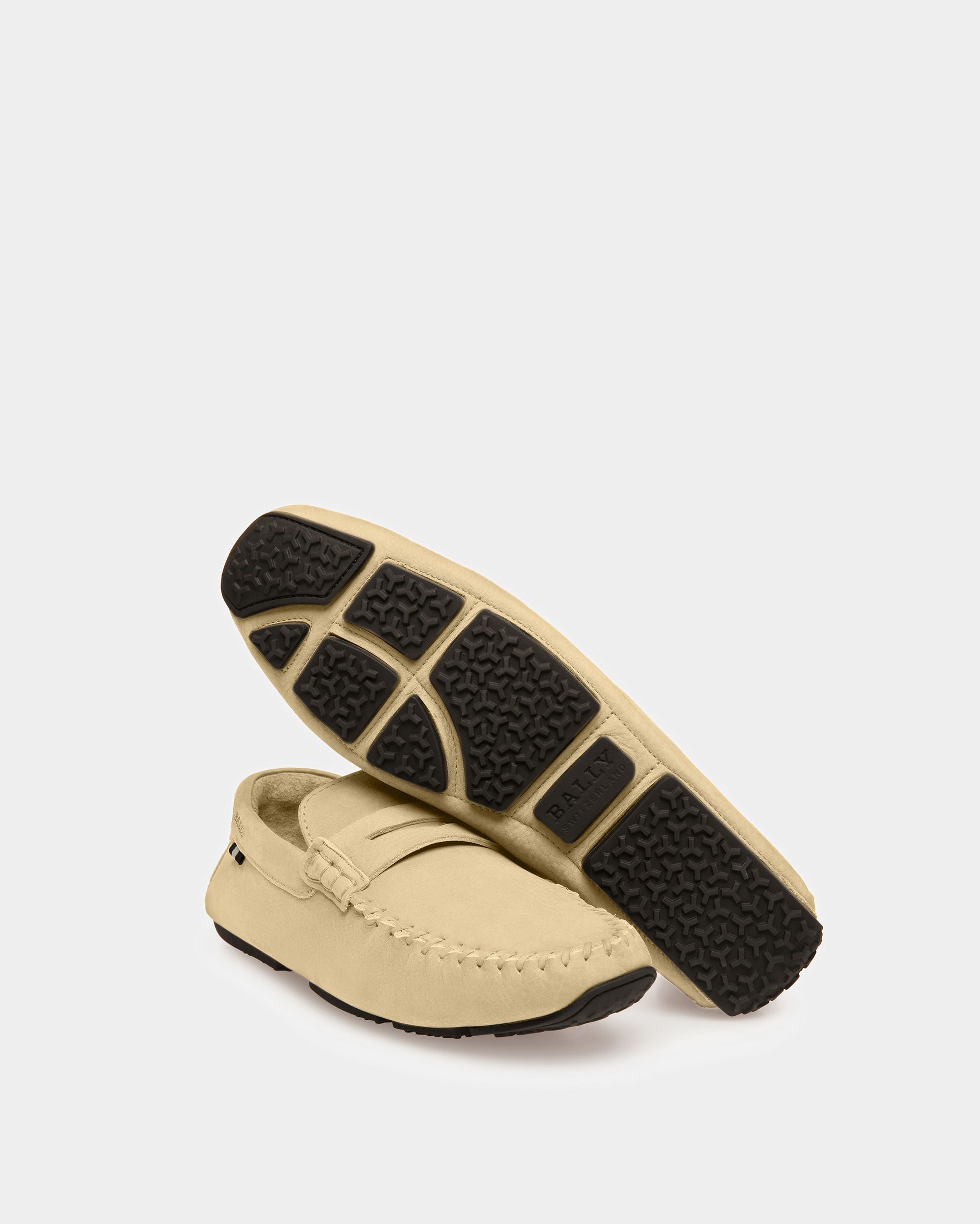 Bally Global - Pier Leather Drivers In Fossil - Beige