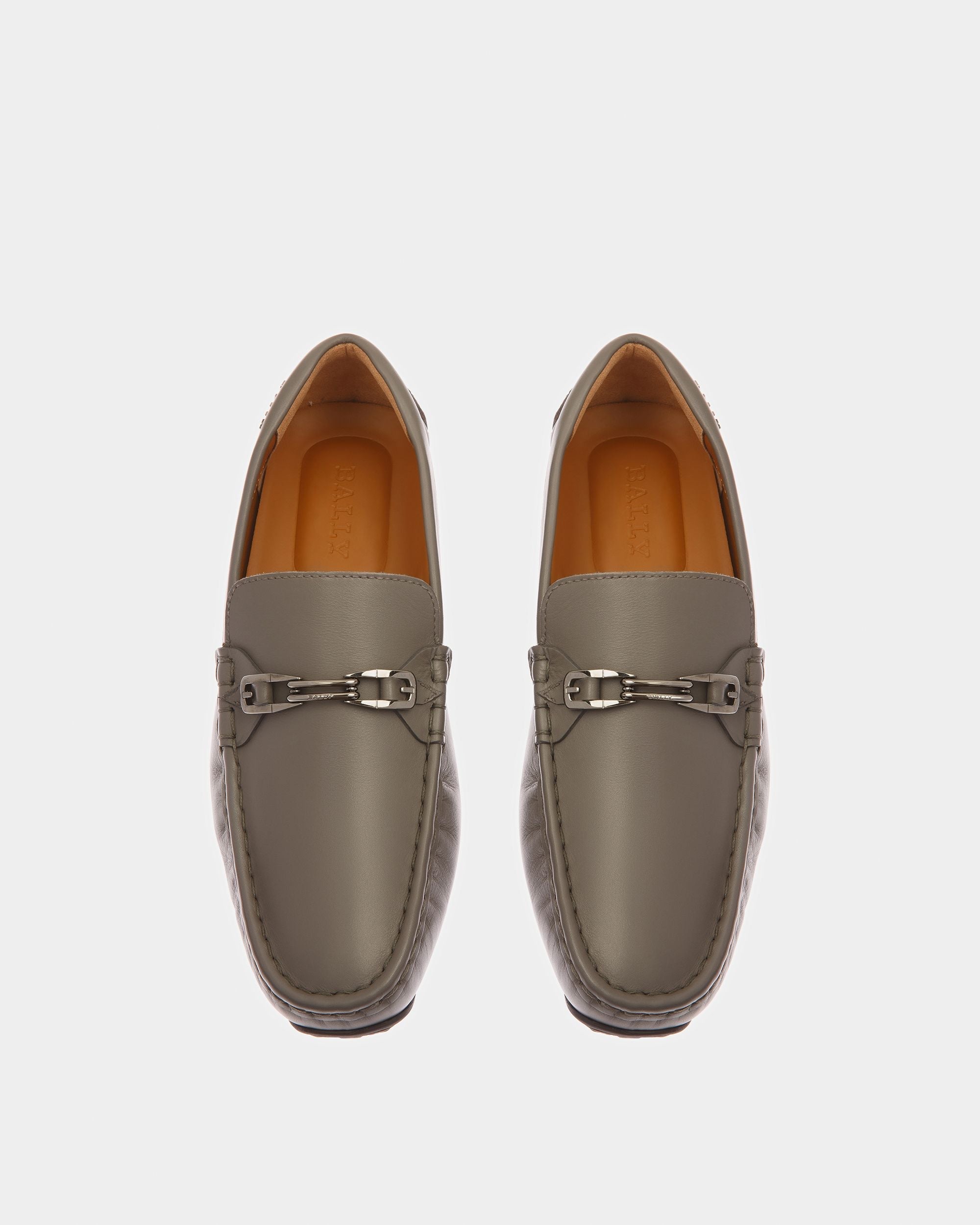 Bally Global - Pinter Zapatos Driver De Piel En Mineral Oscuro - Gris