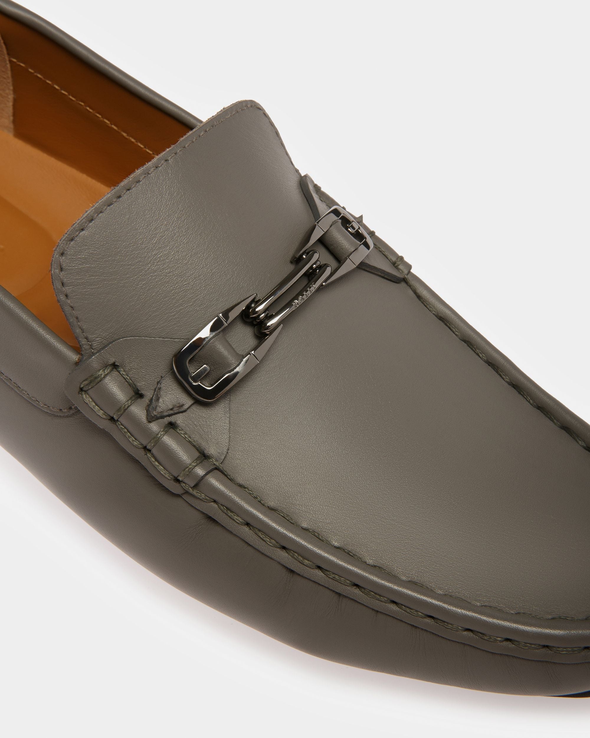 Bally Global - Pinter Leather Drivers In Dark Mineral - Grey