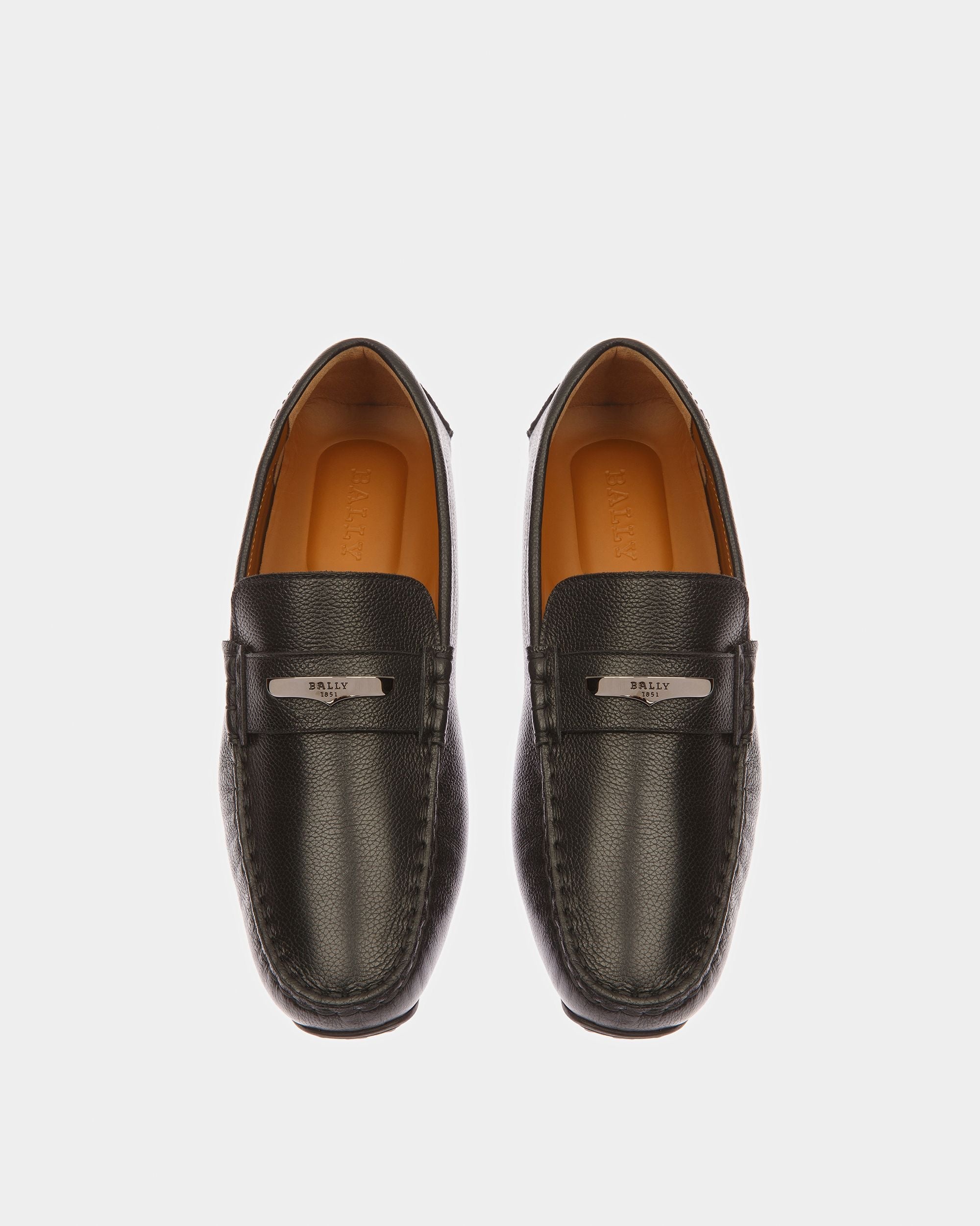 Bally Global - Pivial Leather Drivers In Black - Black