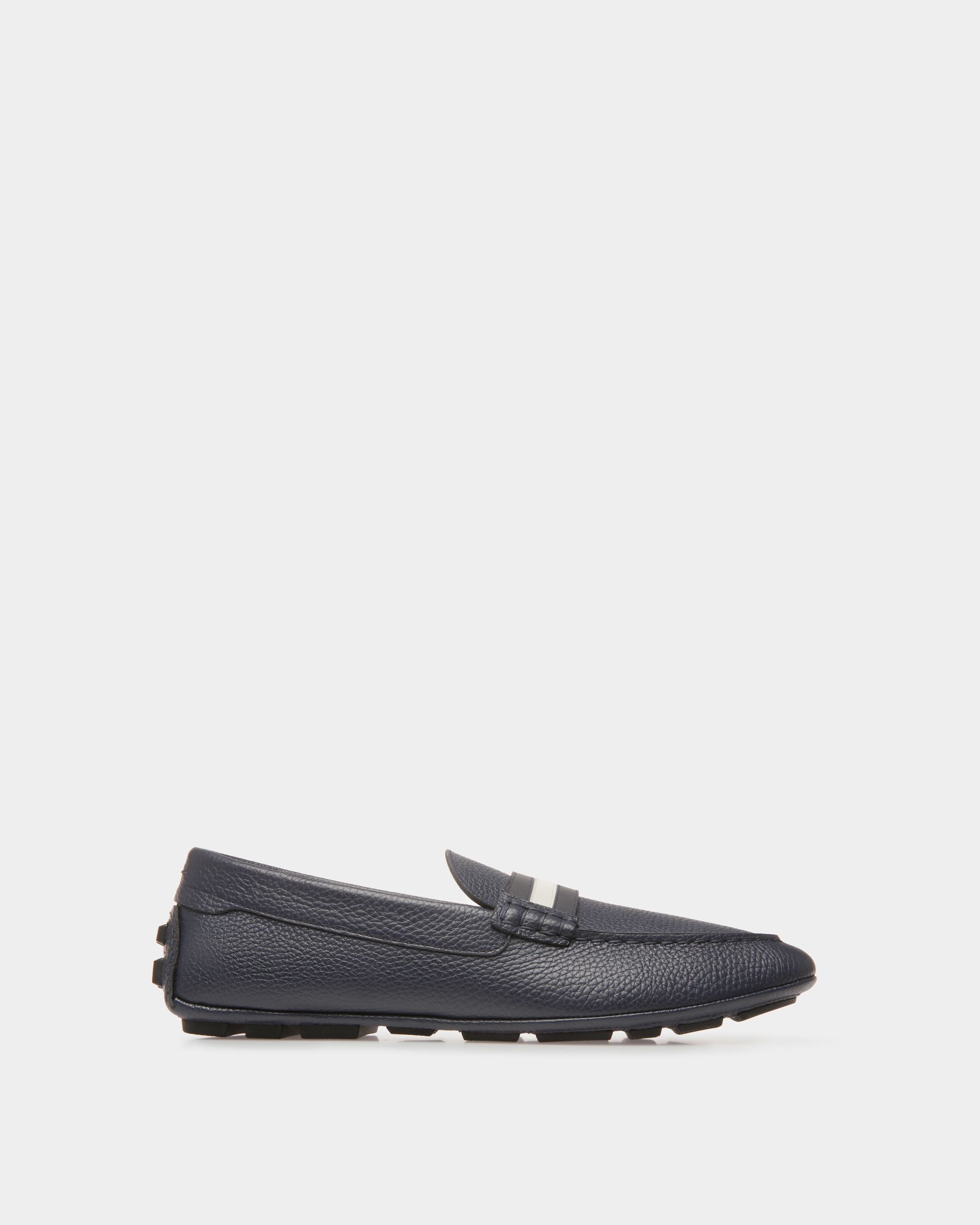 Bally Global - Mocassins Driver Kerbs Cuir Bleu Nuit - Bleu