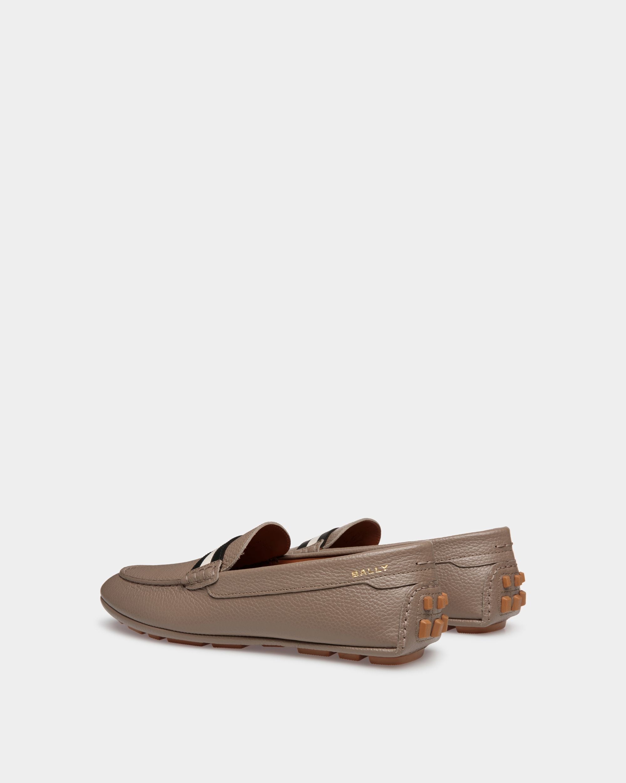 Bally Global - Kerbs Driver In Beige Grained Leather - Beige