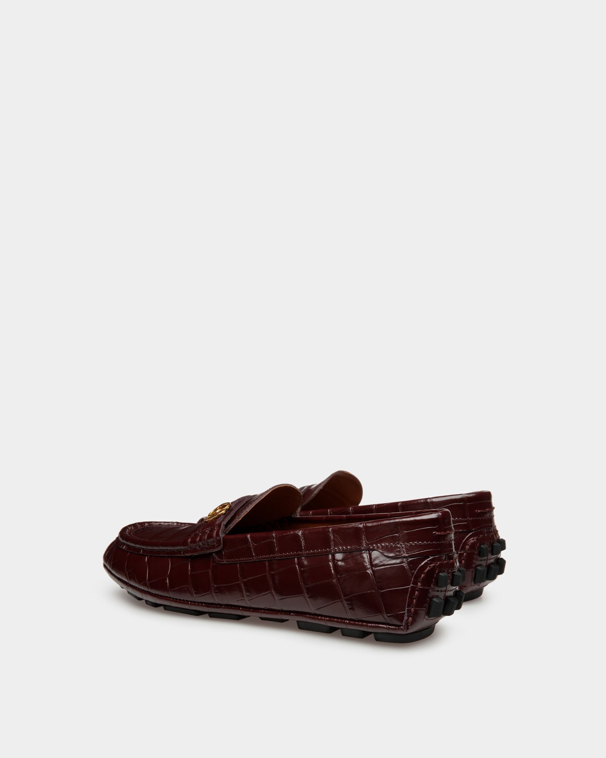 Bally Global - Zapatos Driver Kerbs De Piel Con Estampado De Cocodrilo Marrón - Marrón