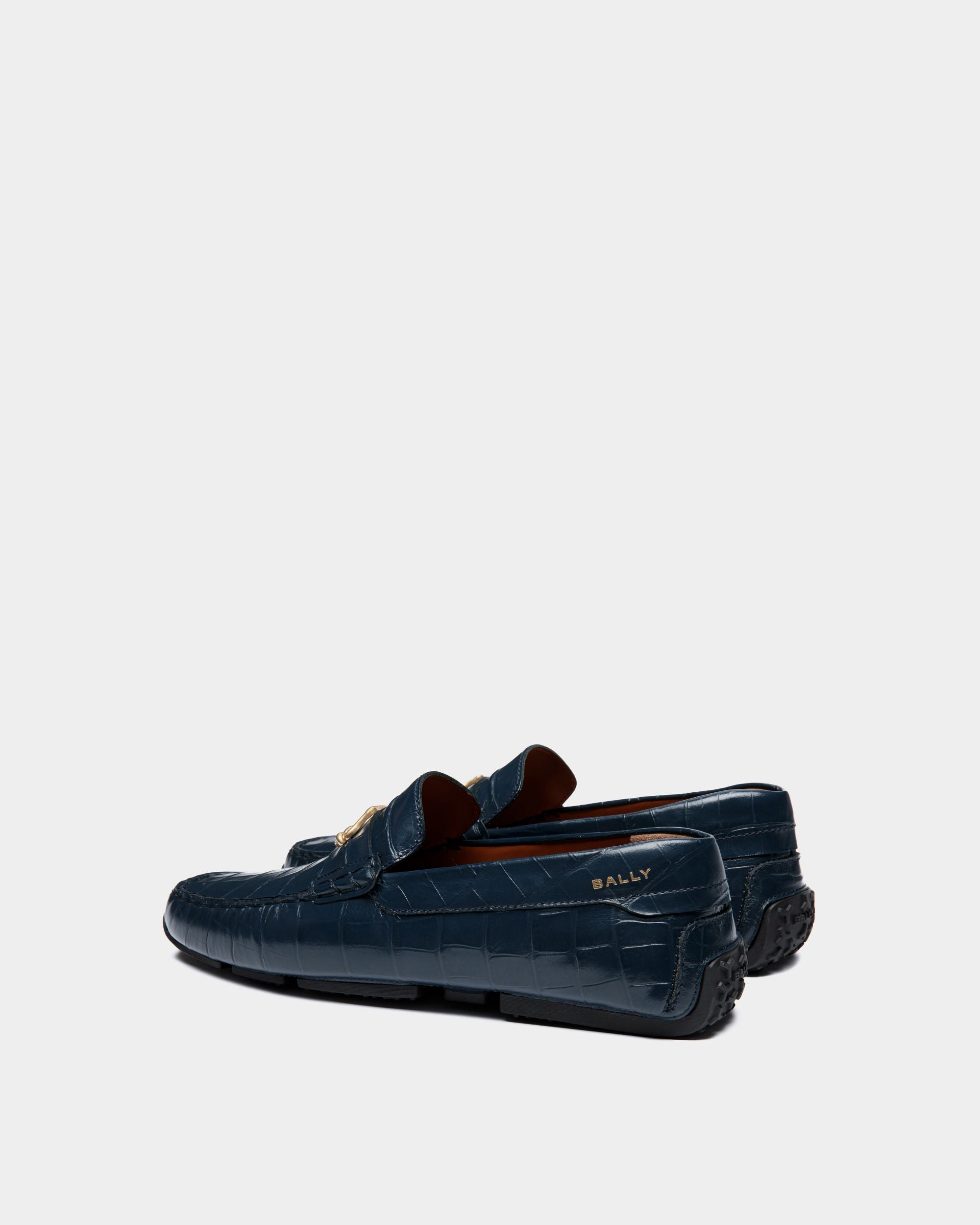Bally Global - Pilot Drivers In Blue Leather - Blue