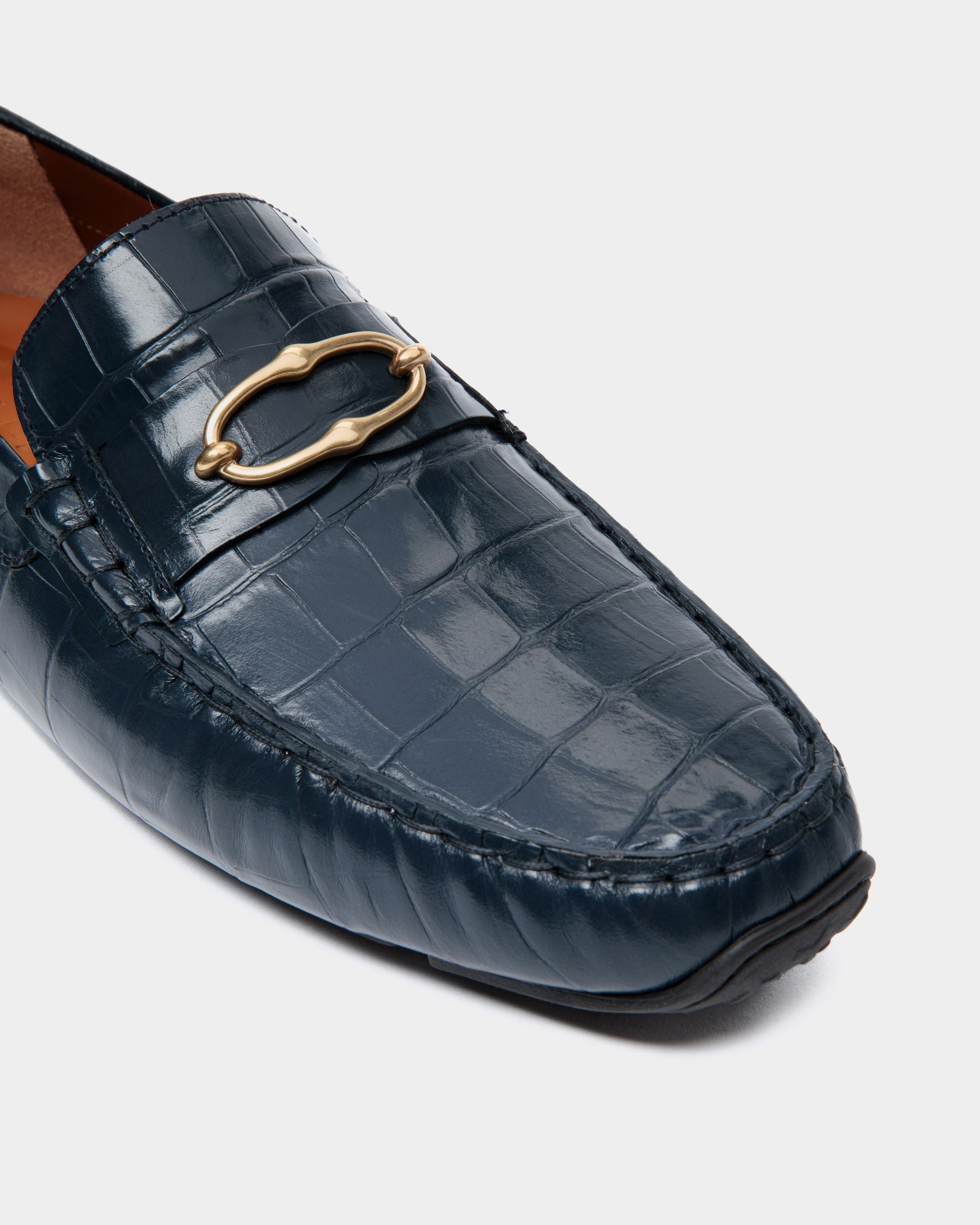 Bally Global - Pilot Drivers In Blue Leather - Blue