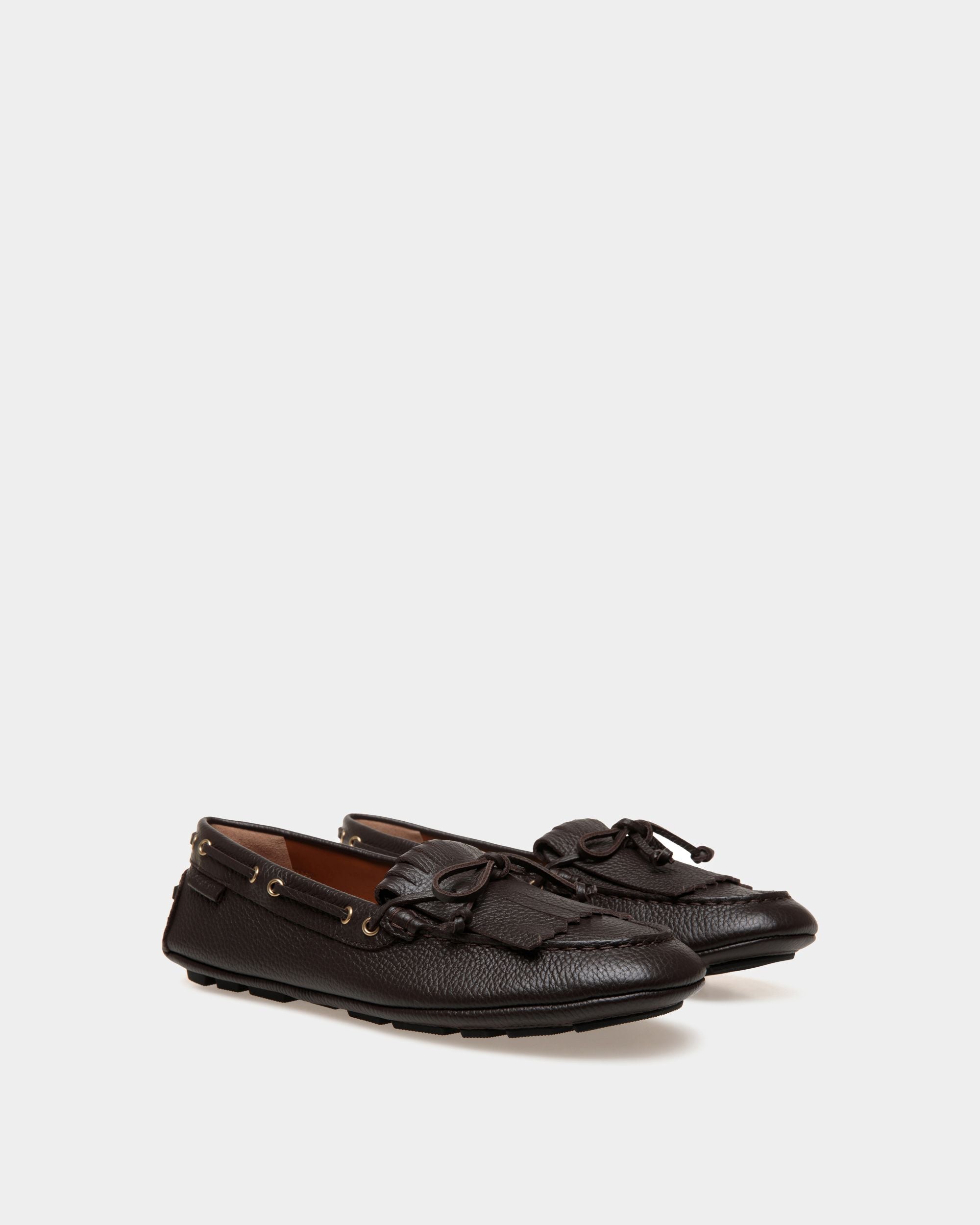 Bally Global - Kerbs Driver In Brown Grained Leather - Brown