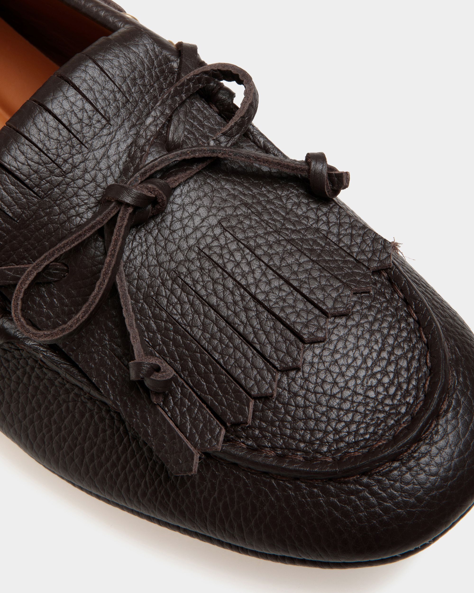 Bally Global - Kerbs Driver In Brown Grained Leather - Brown