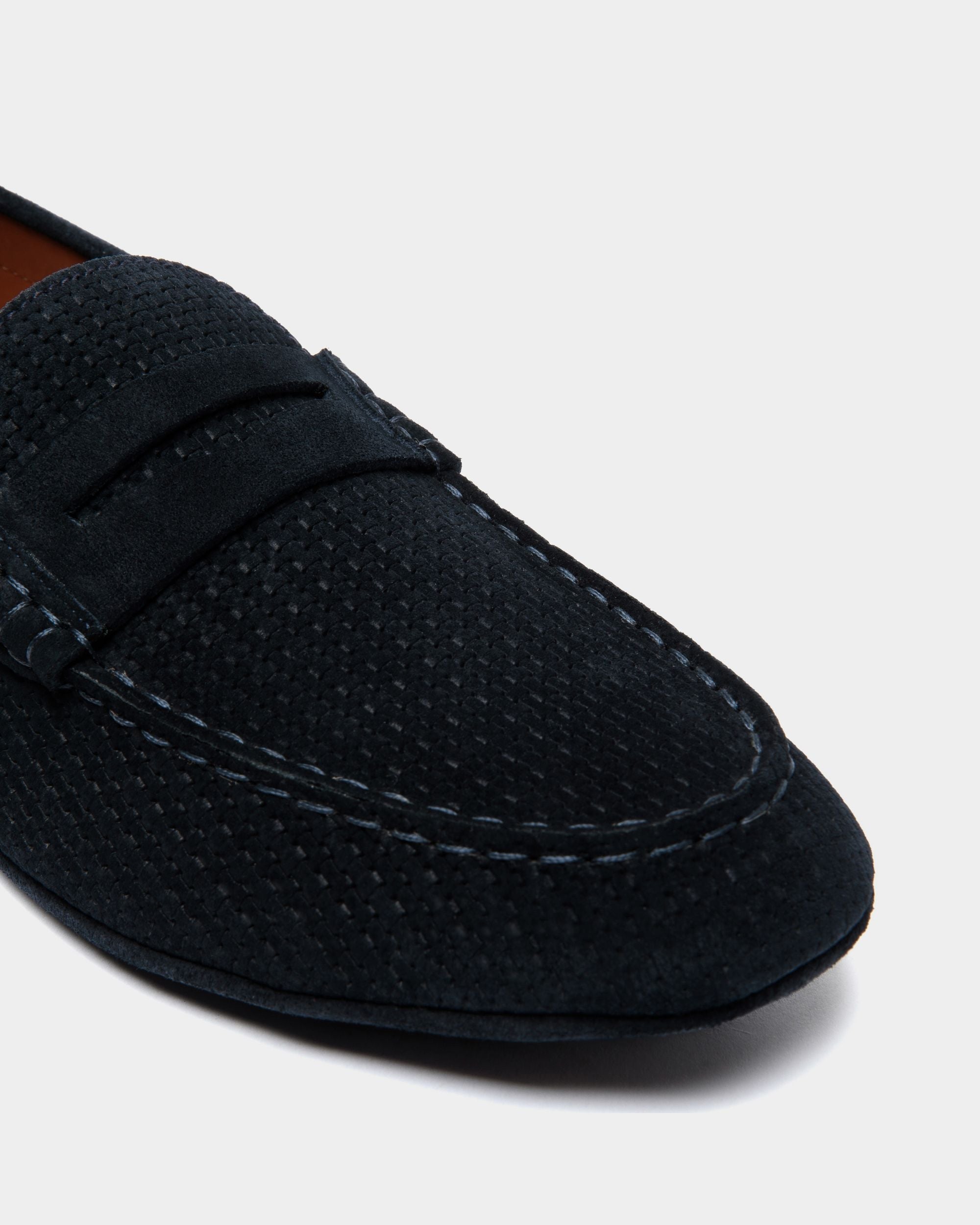Bally Global - Zapatos Driver Kerbs De Ante Gofrado - Azul
