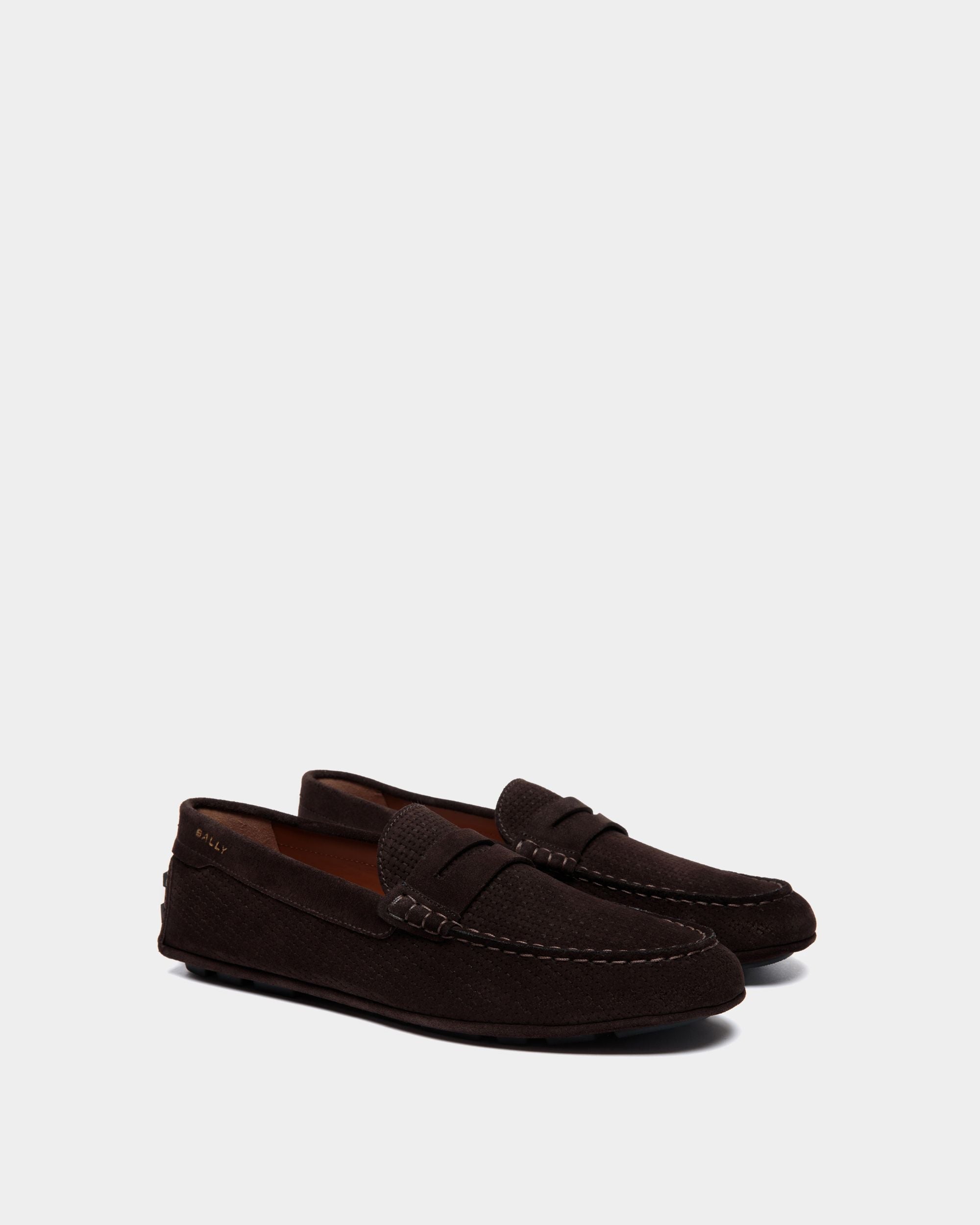 Bally Global - Kerbs Driver in Embossed Suede - Brown