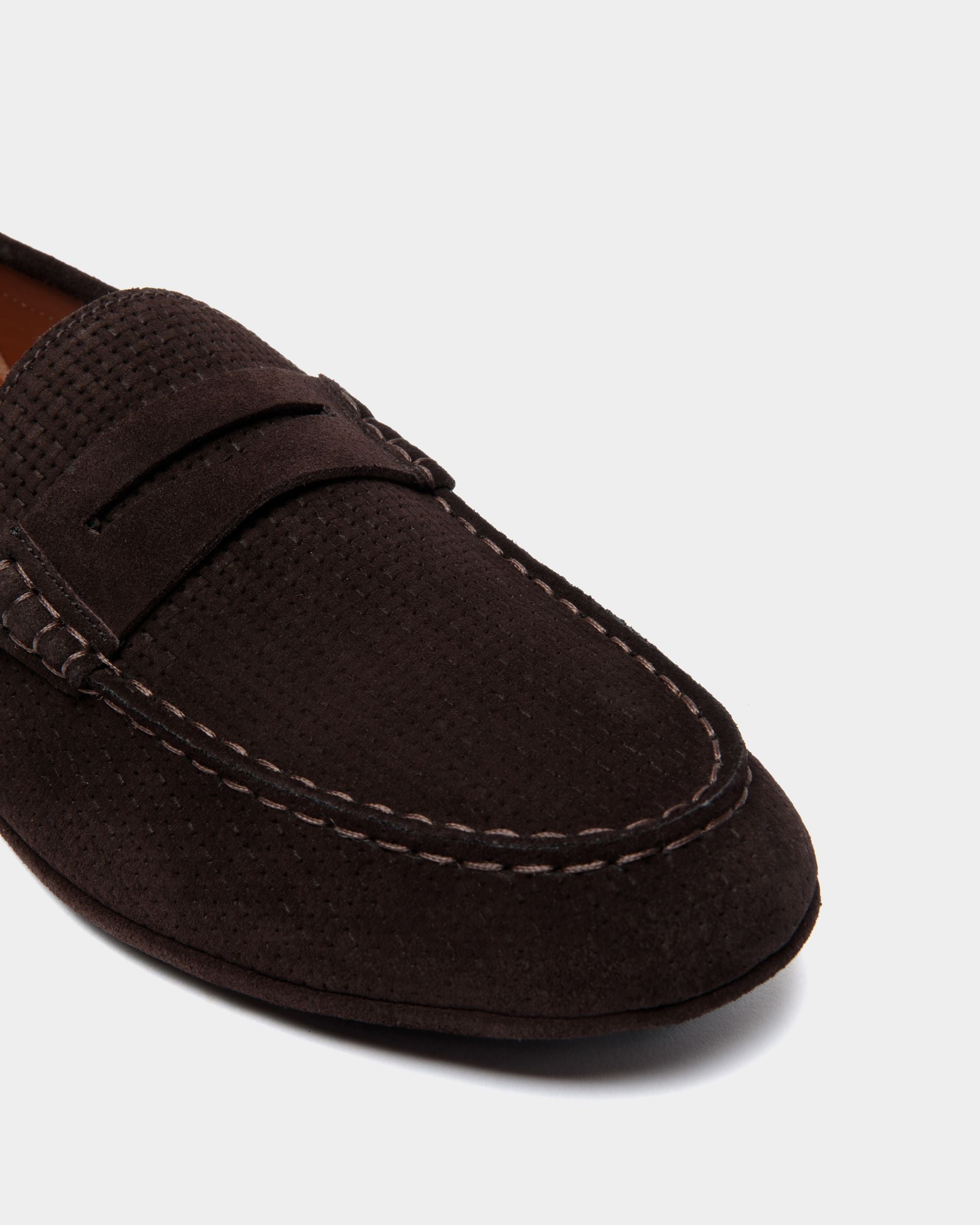 Bally Global - Kerbs Driver in Embossed Suede - Brown