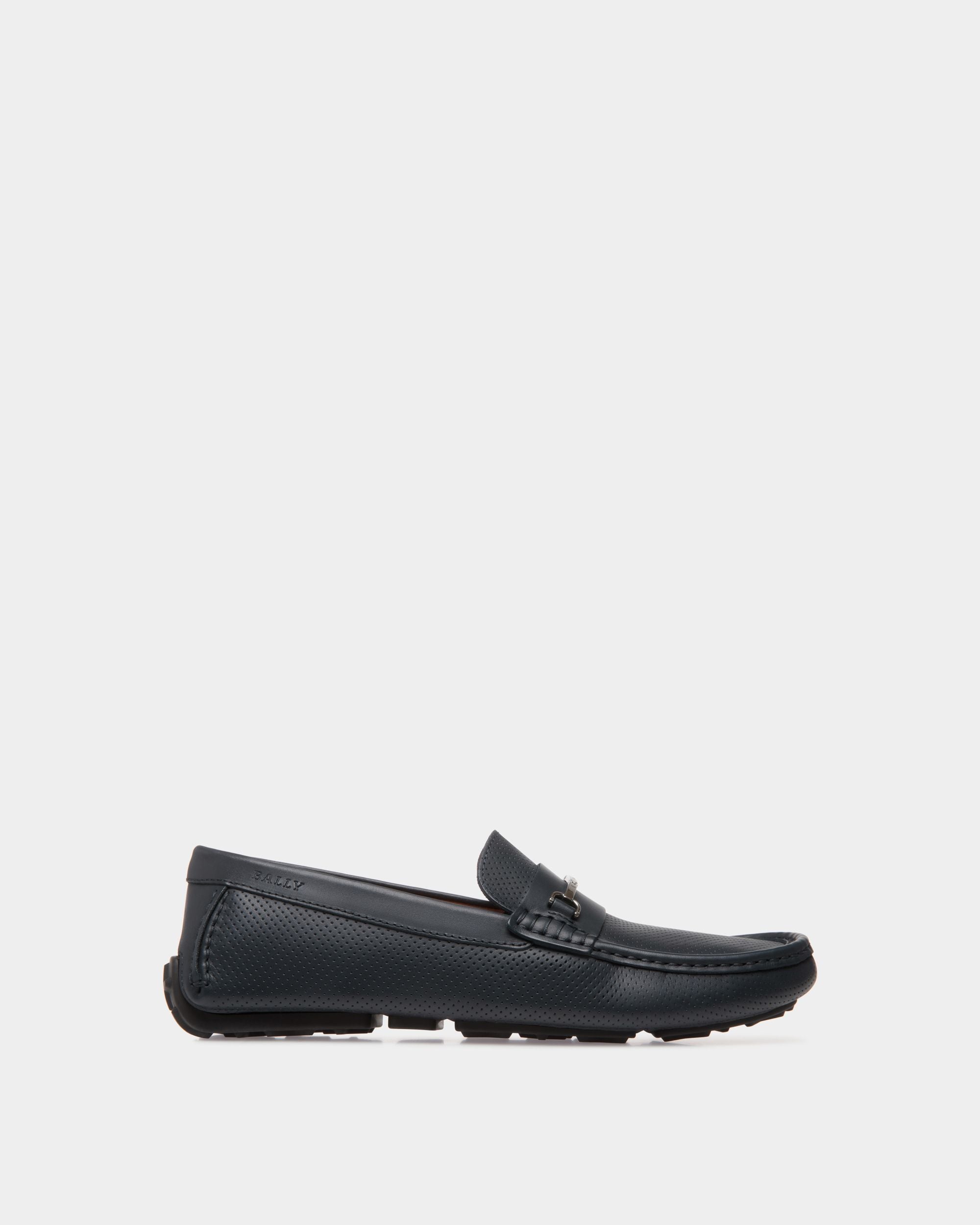 Bally Global - Driver in Blue Perforated Leather - Blue
