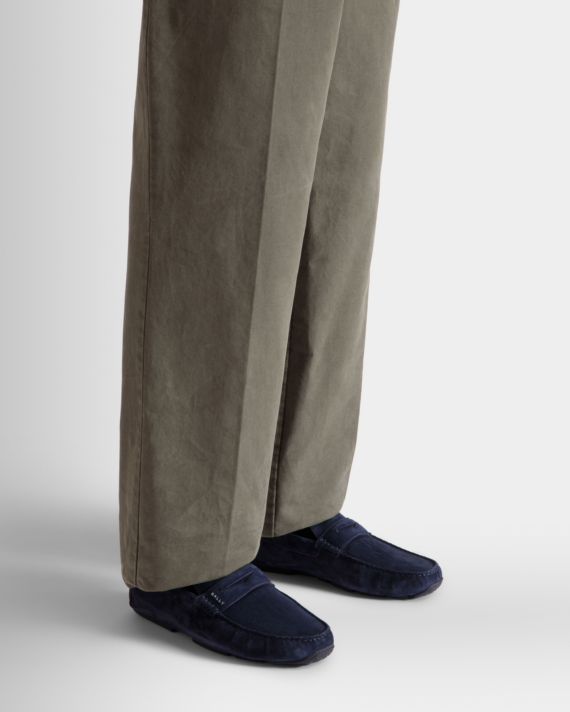 Bally Global - Pilot Driver in Navy Blue Suede - Blue