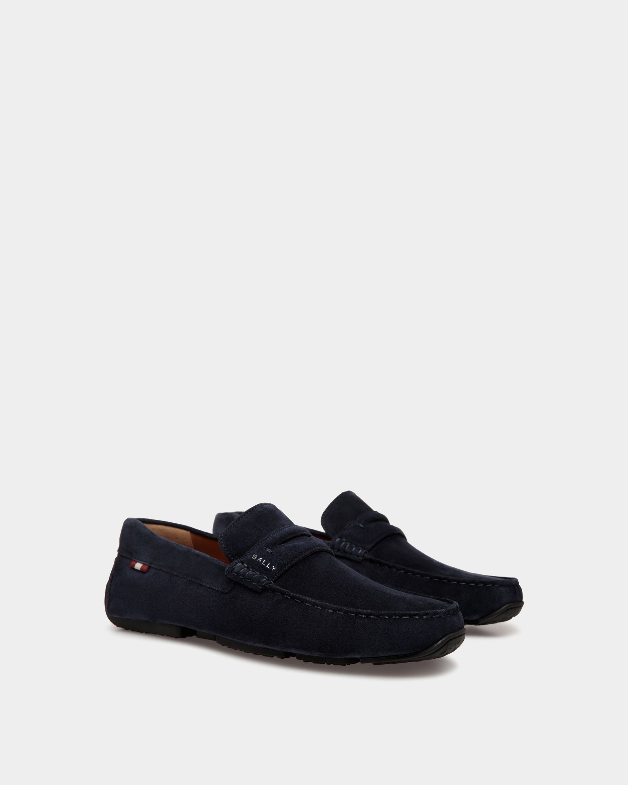 Bally Global - Pilot Driver in Navy Blue Suede - Blue