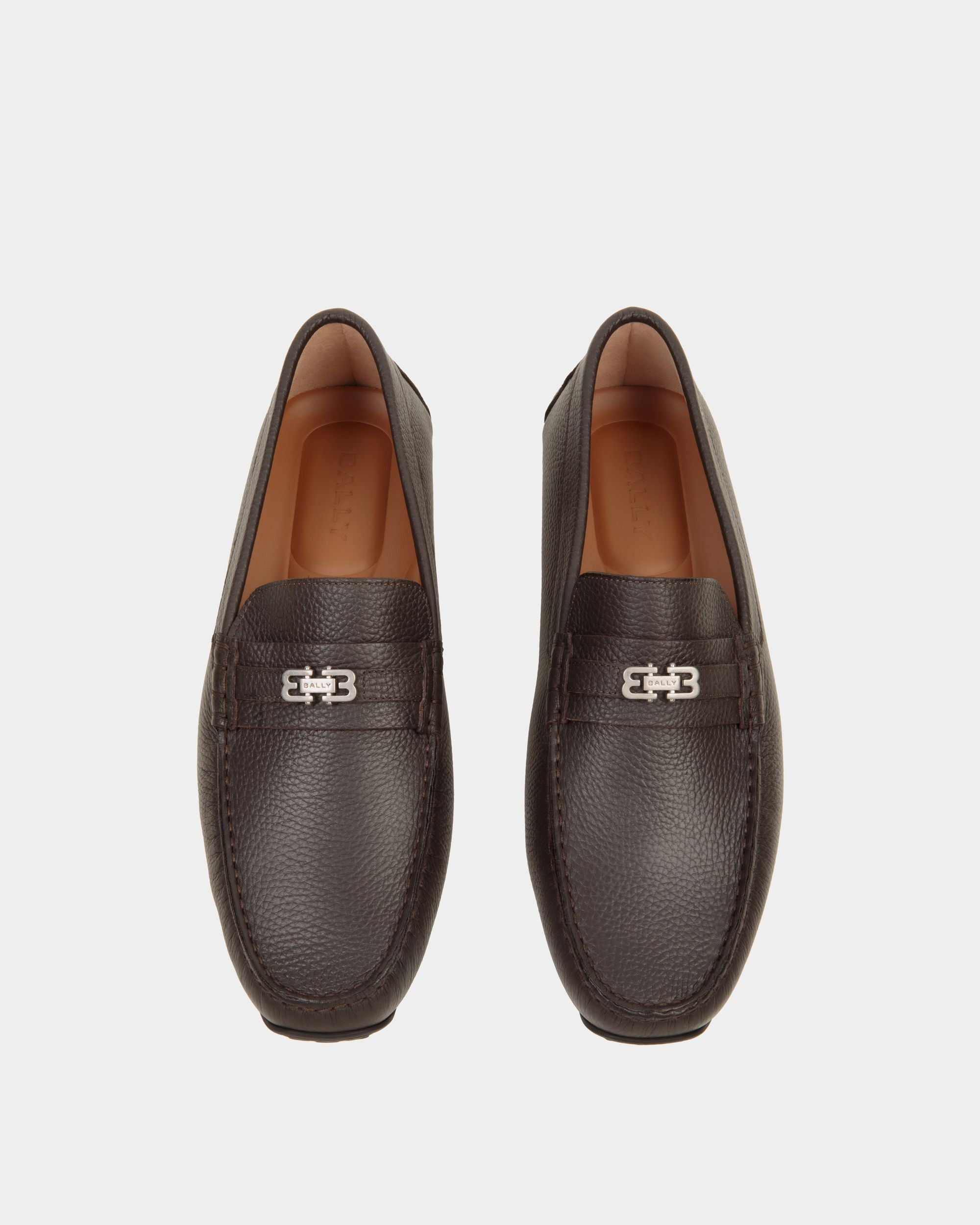 Bally Global - Pilot Driver in Ebano Grained Leather - Brown