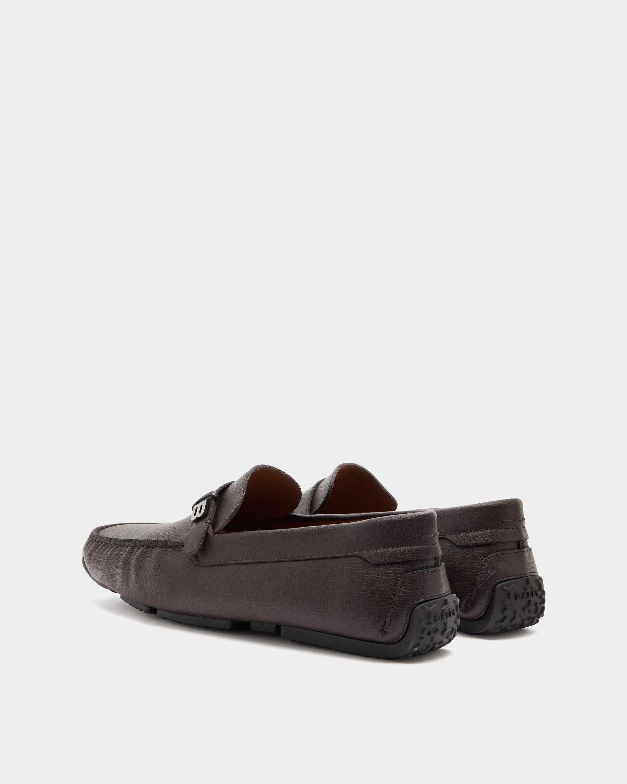Bally Global - Pilot Driver in Ebano Grained Leather - Brown