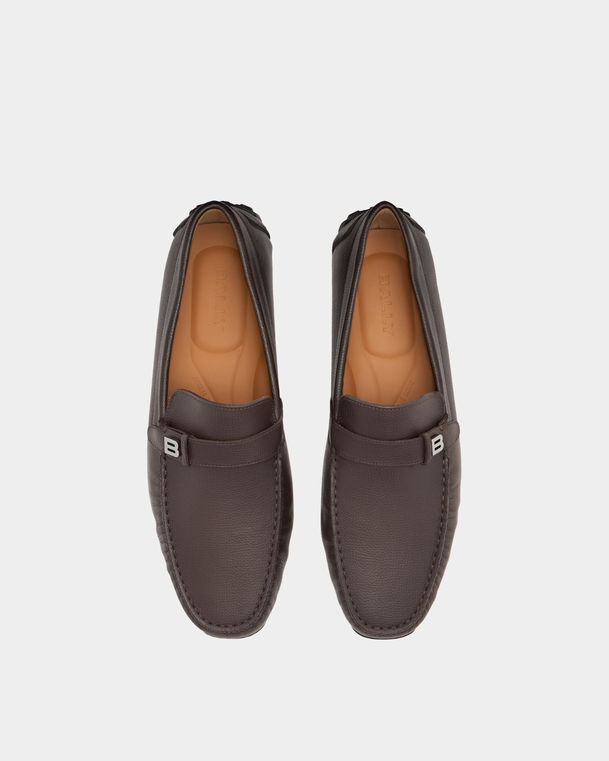 Bally Global - Pilot Driver in Ebano Grained Leather - Brown