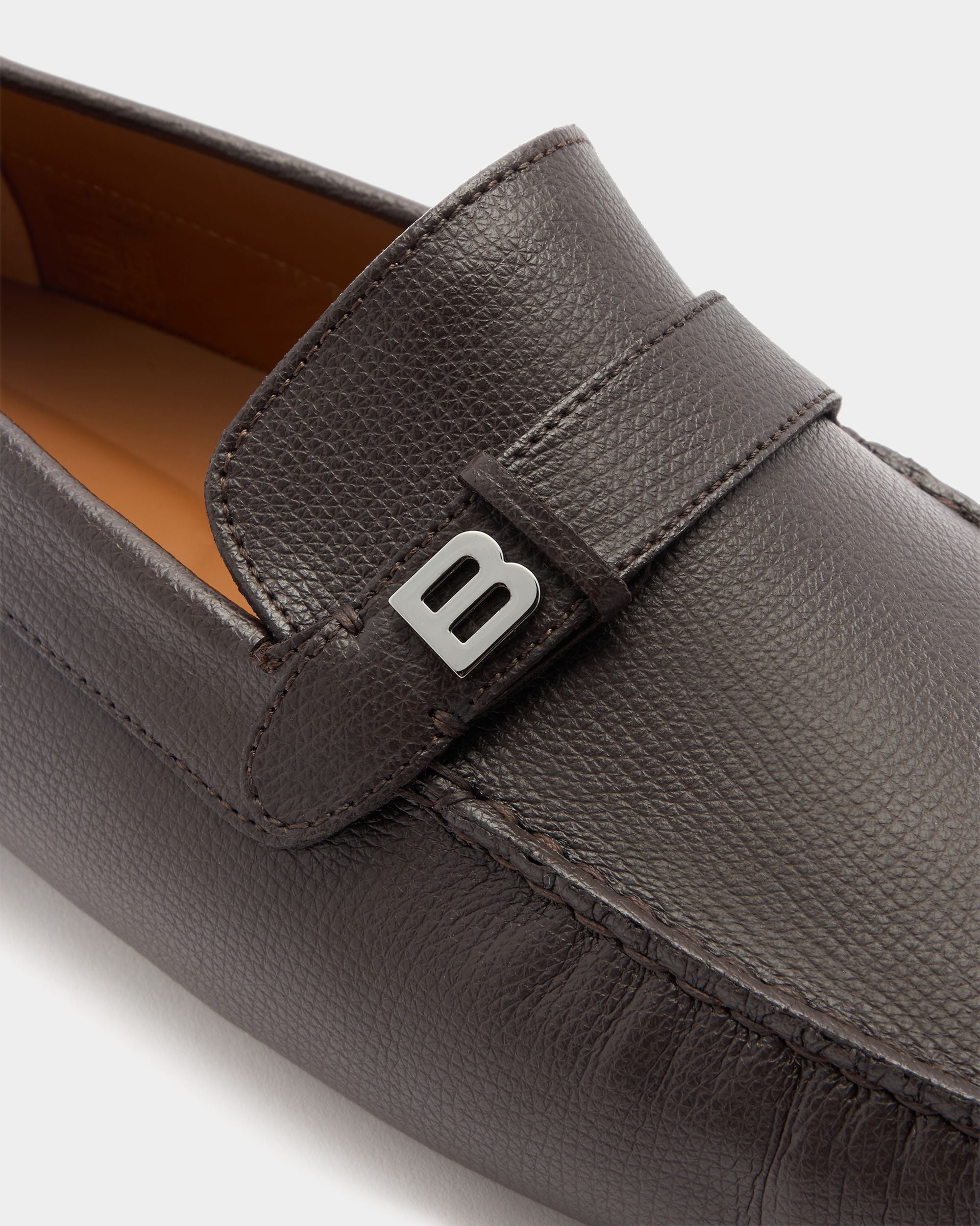 Bally Global - Pilot Driver in Ebano Grained Leather - Brown