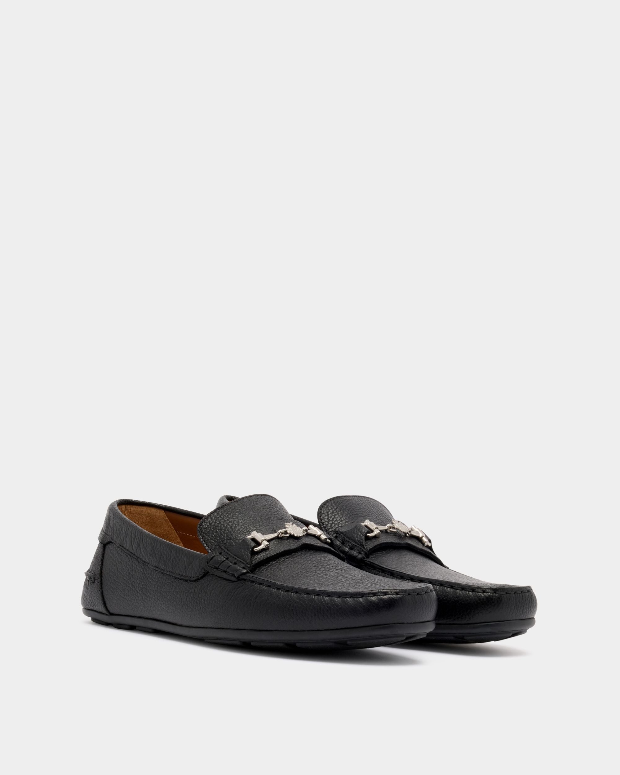 Bally Global - Chaussure Driver Clay En Cuir Grainé Noir - Noir