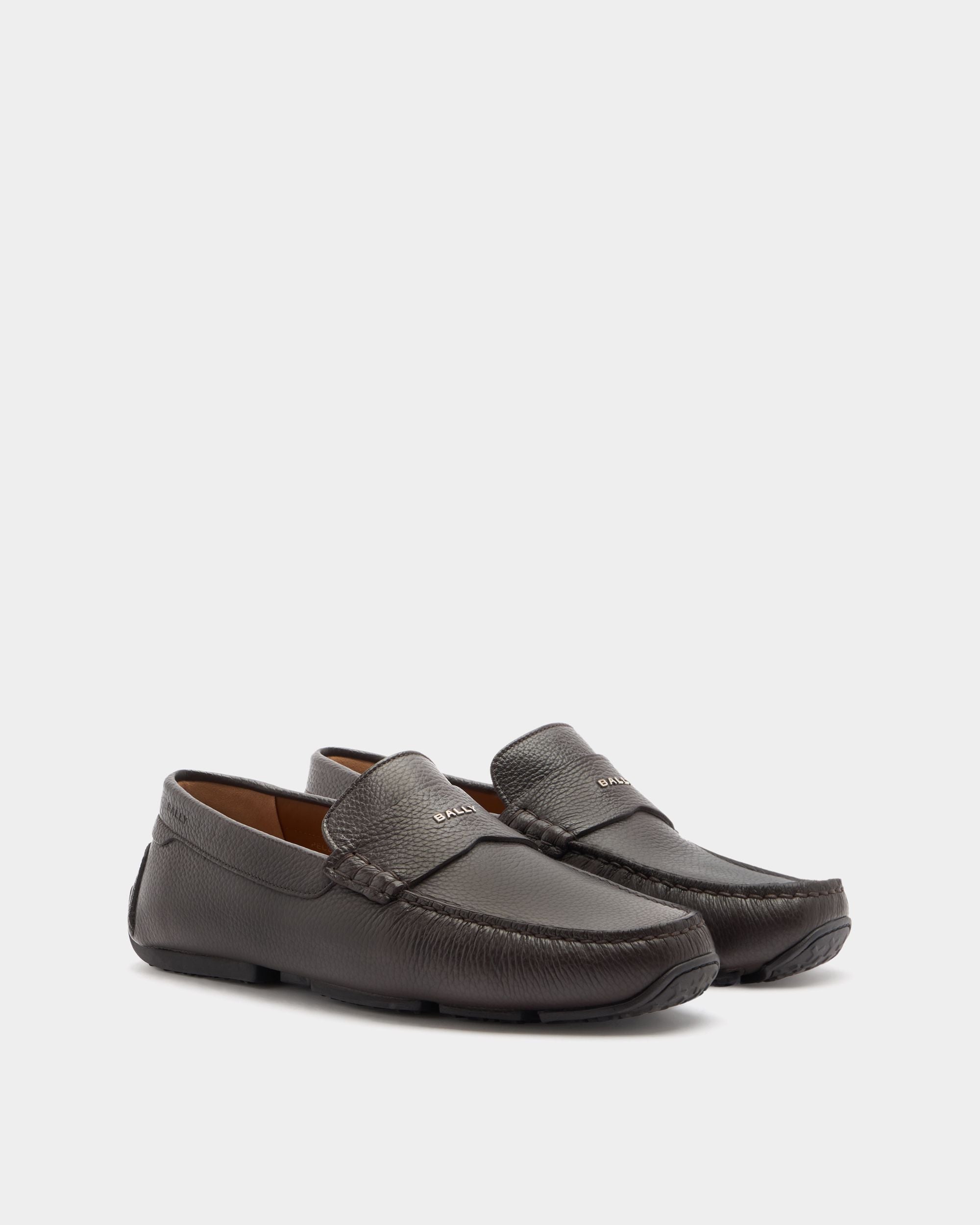 Bally Global - Pilot Driver in Ebano Grained Leather - Brown