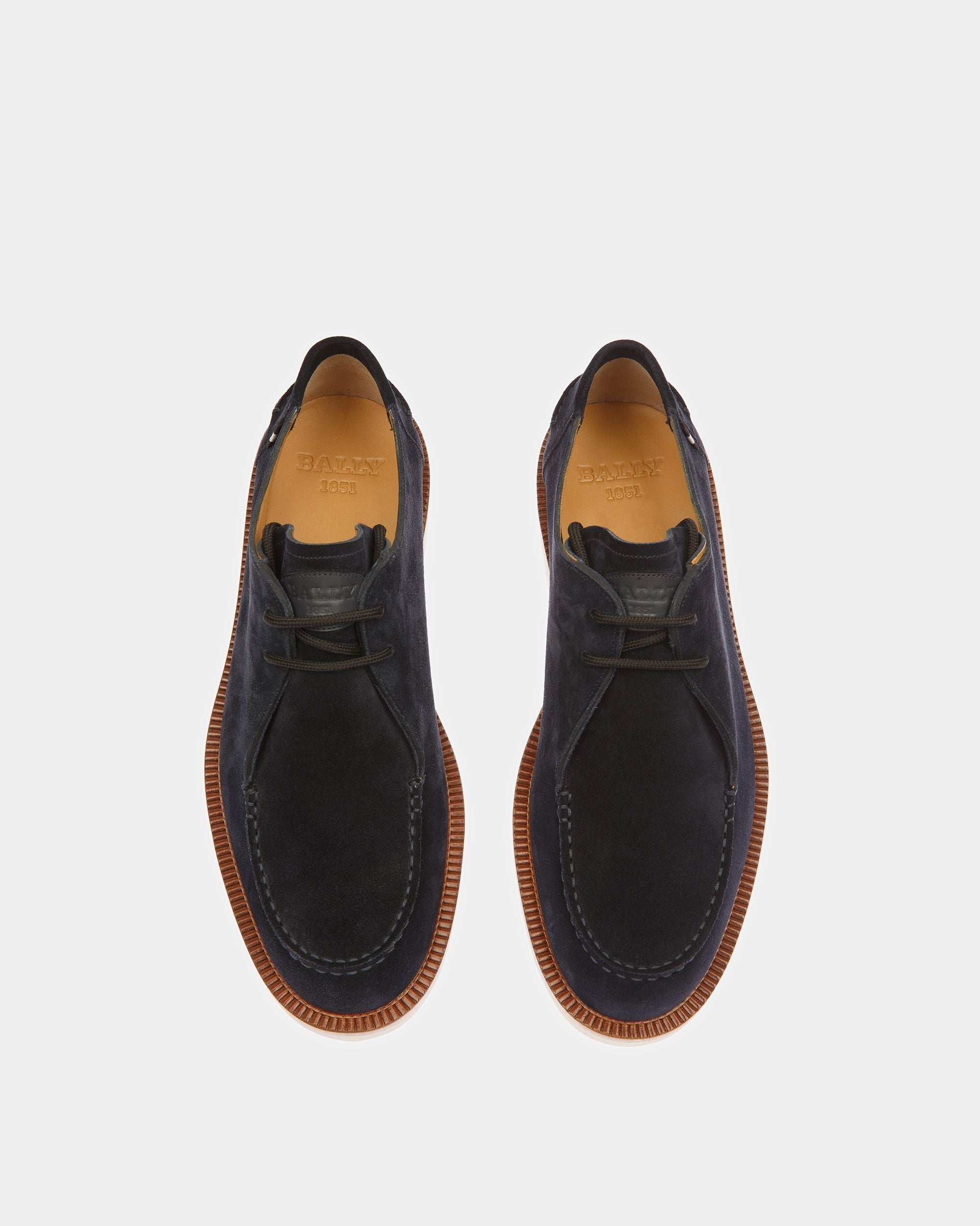 Bally Global - Norest Leather Derby Shoes In Midnight - Blue