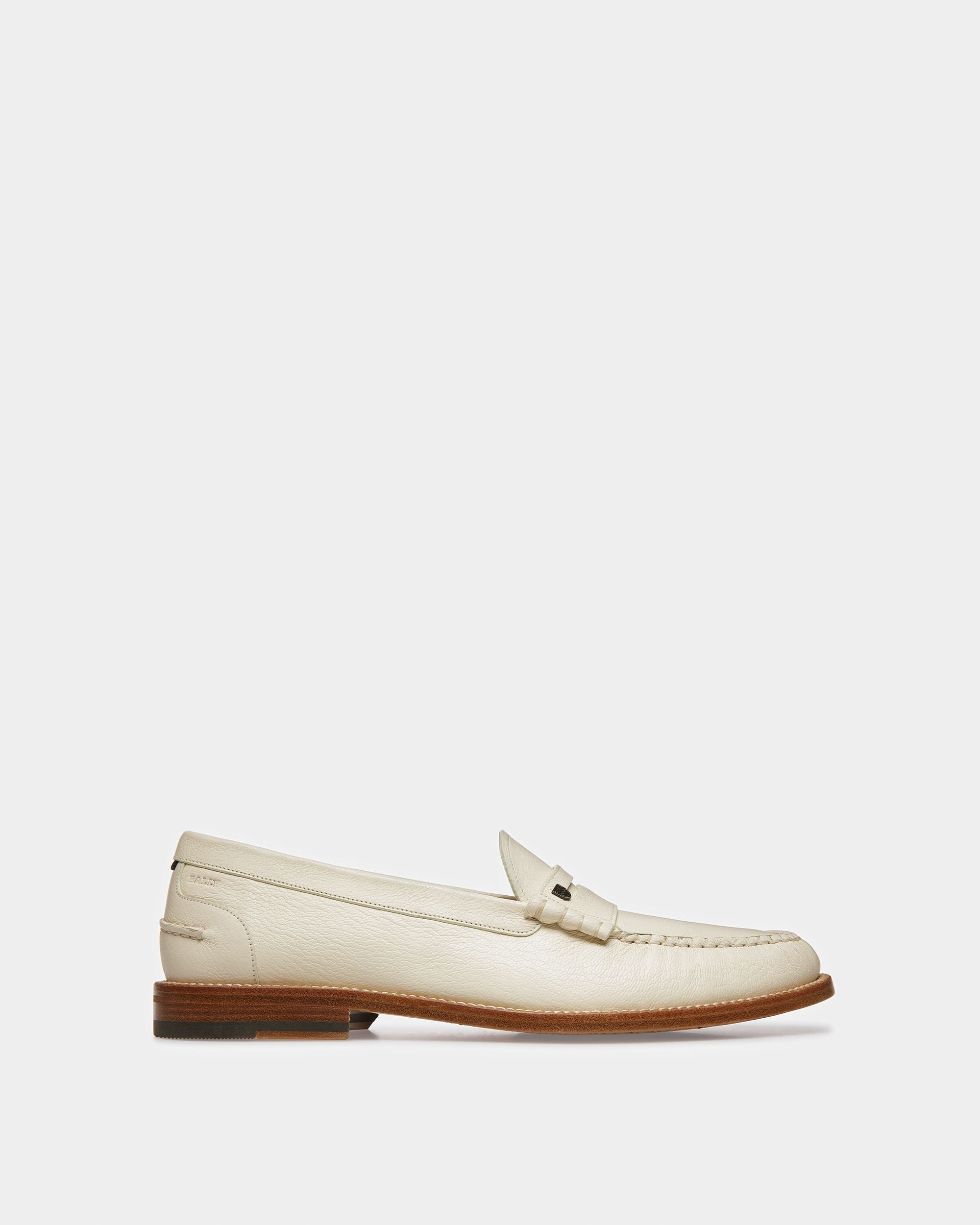 Bally Global - Ron Leather Moccasins In Bone - White