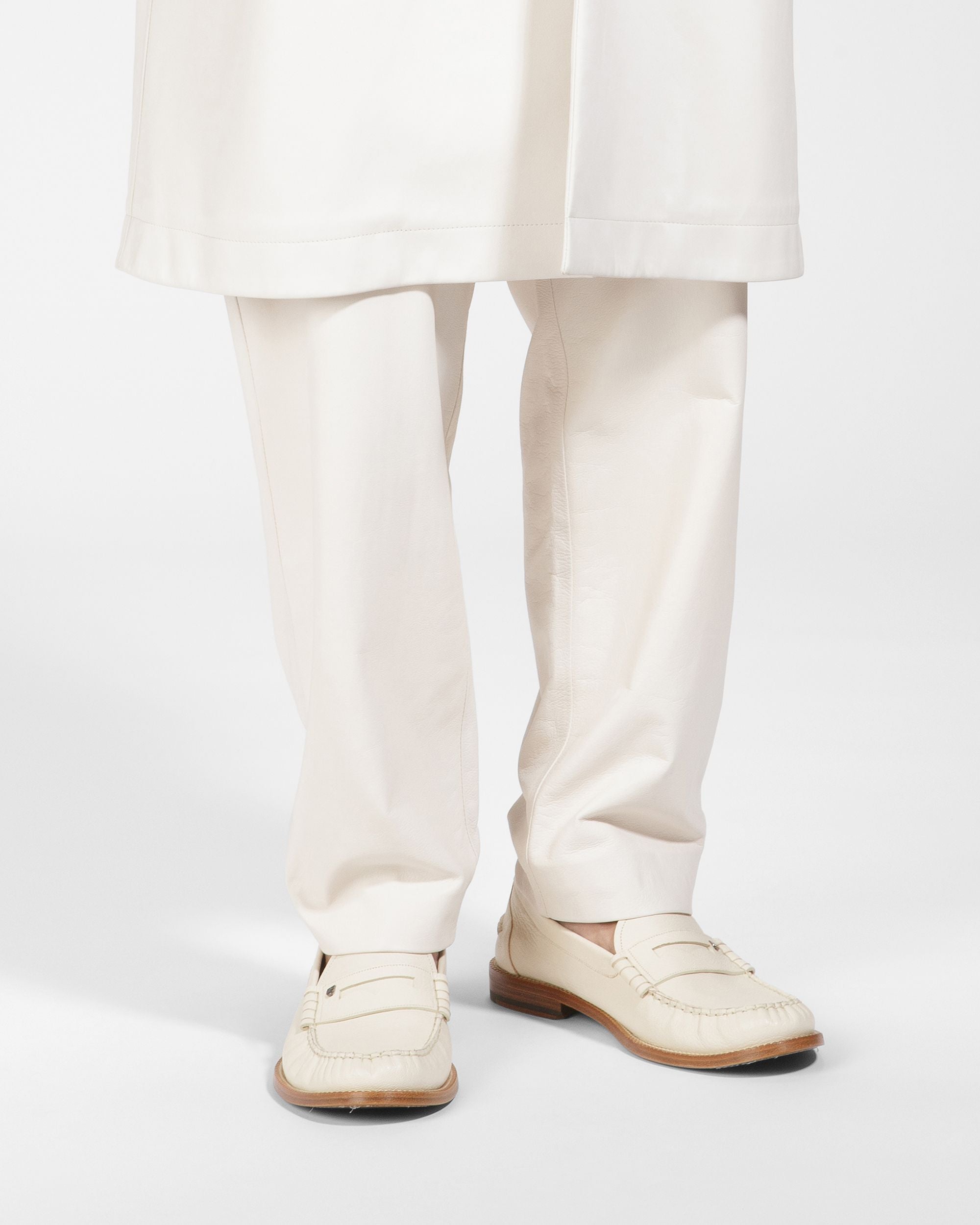 Bally Global - Ron Leather Moccasins In Bone - White
